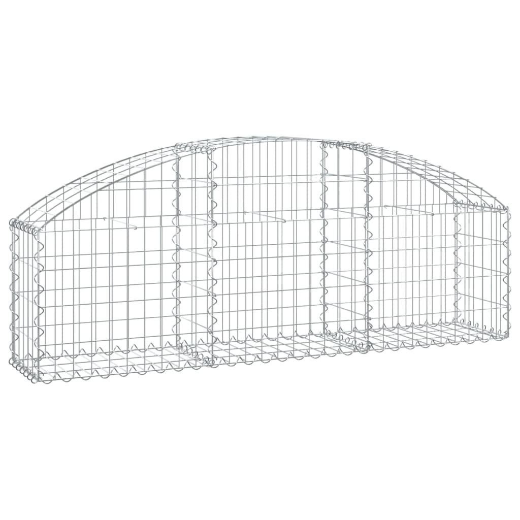 vidaXL Blumentopf Gabione mit Hochbogen 150x30x40/60 cm Verzinktes Eisen (1 St)