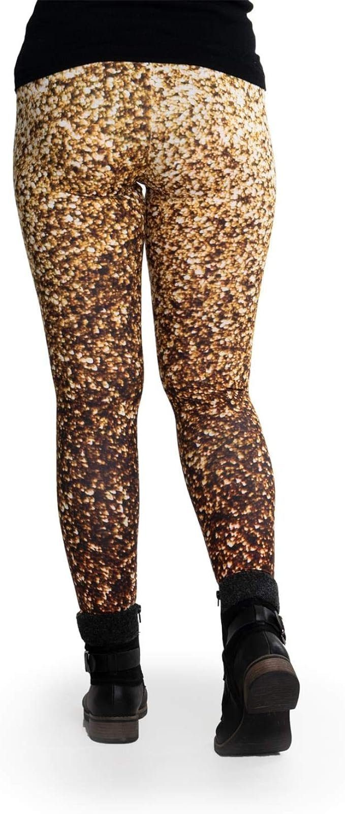 cosey Leggings Christmas-Line Leggings in verschiedenen Motiven (Einheitsgröße XS-L) Glitter Gold