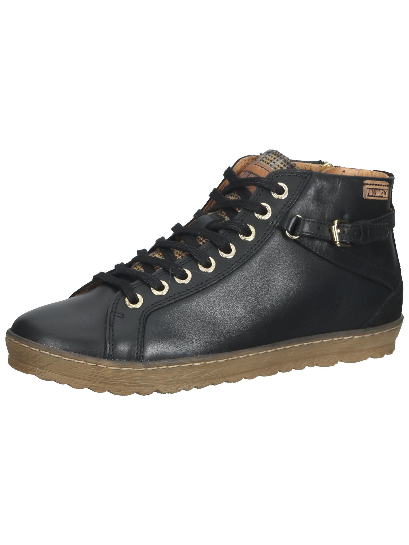 Stiefelette Leder/Textil Schnürstiefelette