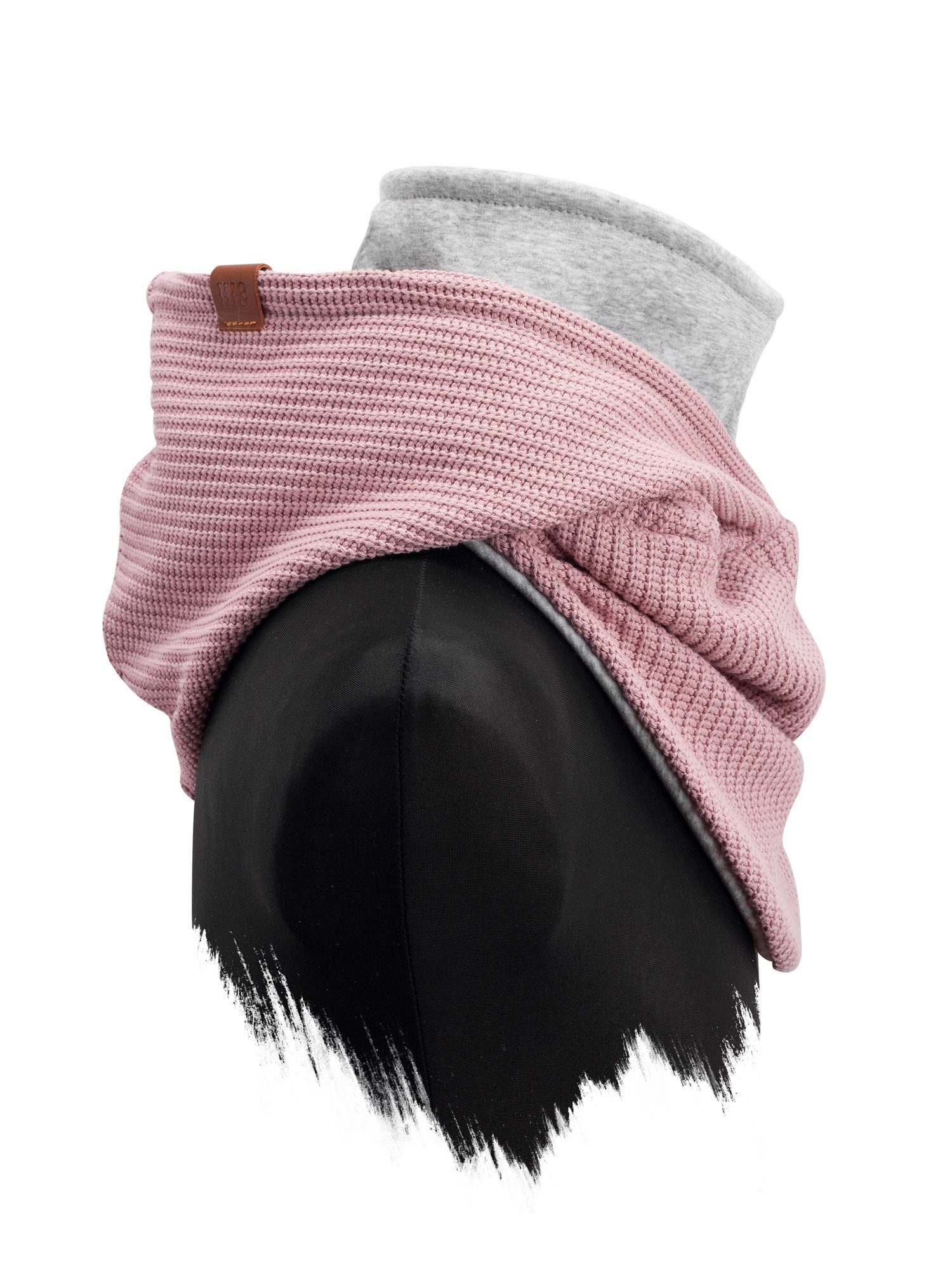 Windbreaker Schal, Hooded integriertem Modeschal Loop Kapuzenschal, mit - Rose Strickschal, Knit Manufaktur13