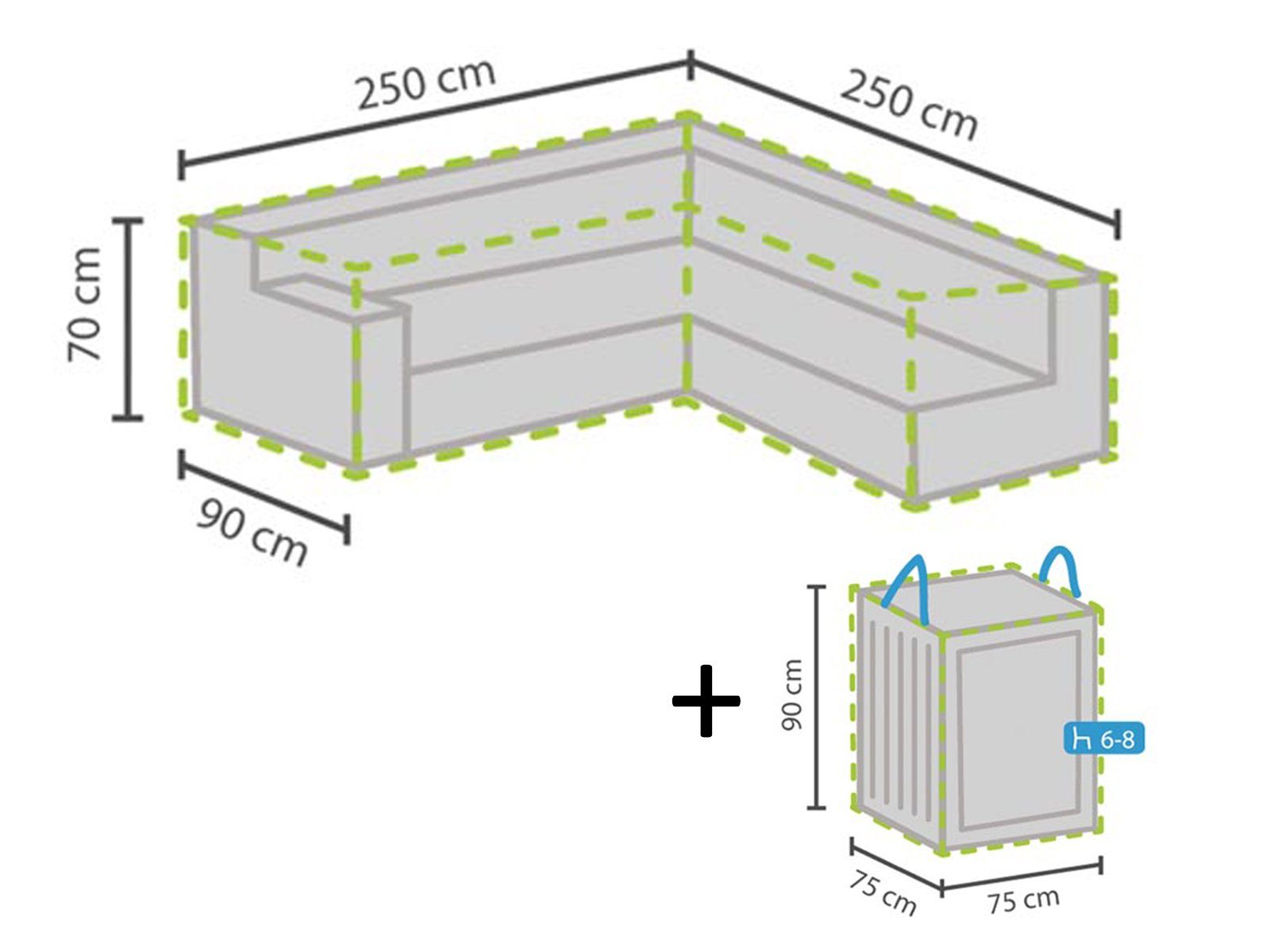 PEREL Gartenmöbel-Schutzhülle (2-St), Abdeckung Lounge-Möbel Wasserfeste günstig online kaufen
