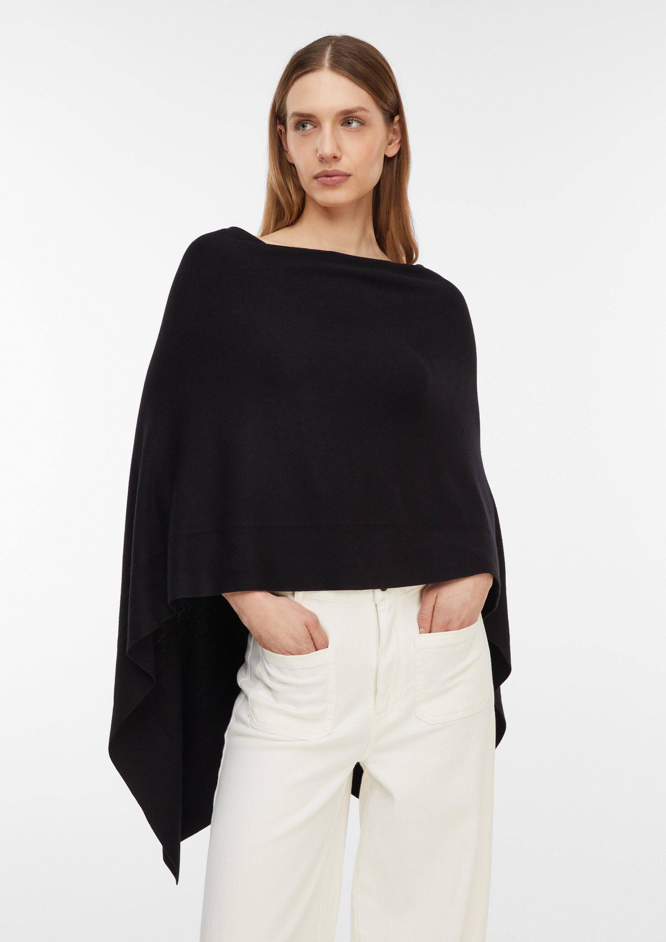 comma Poncho Indoor-Poncho Weicher Viskosemix-Poncho aus Feinstrick günstig online kaufen