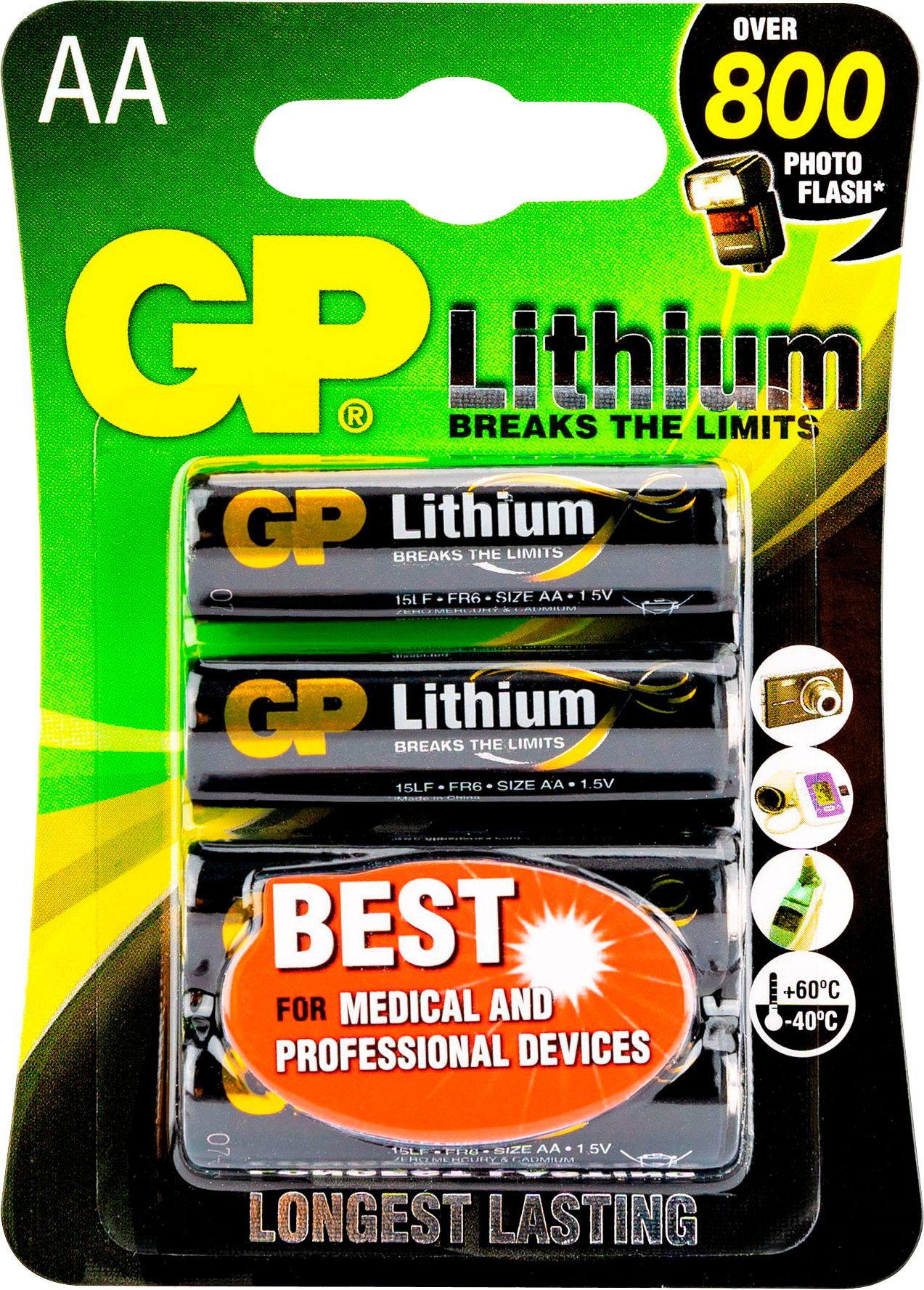 Batteries GP15LF (4 St) Batterie, GP Pack 4er