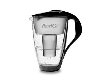 PearlCo Wasserfilter Glas Wasserfilter inkl. 3 Universal Kartusche plus Glasflasche