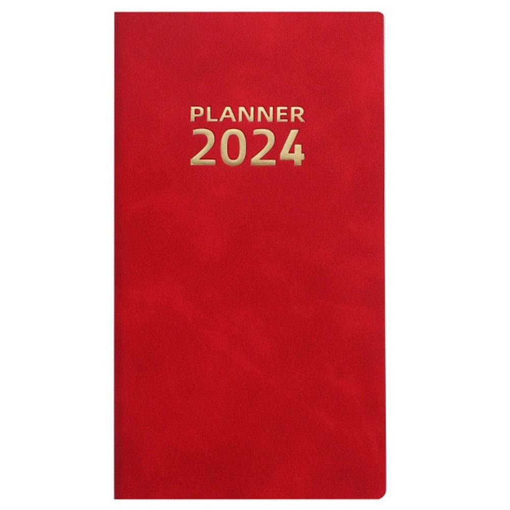 Blusmart Notizbuch 365 Tage Zeitmanagement-Notizbuch, Feine Texturen, Glättungshandbuch red