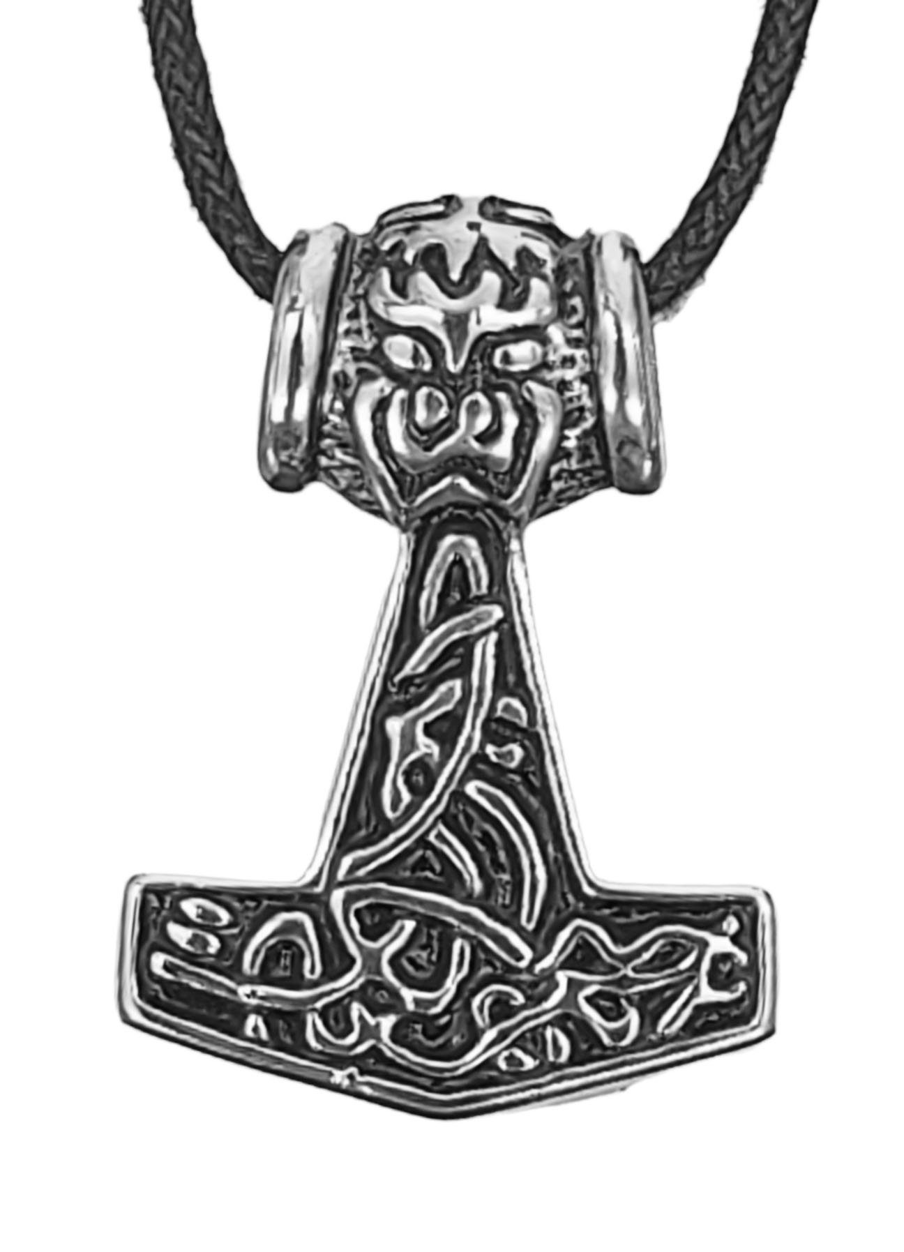 Kettenanhänger Thorshammer Anhänger Edelstahl Mjölnir Thorhammer Mittelalter Wikinger