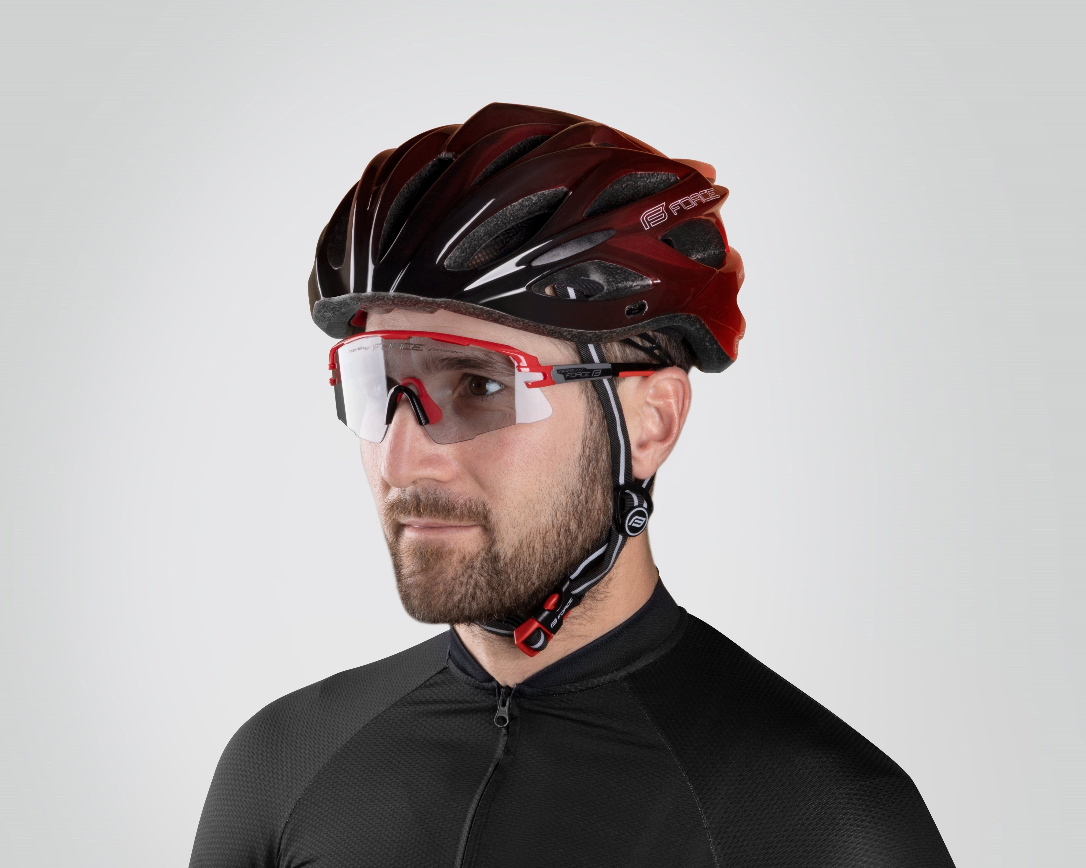 FORCE Fahrradbrille Sonnenbrille FORCE grau-rot, photochrom AMBIENT