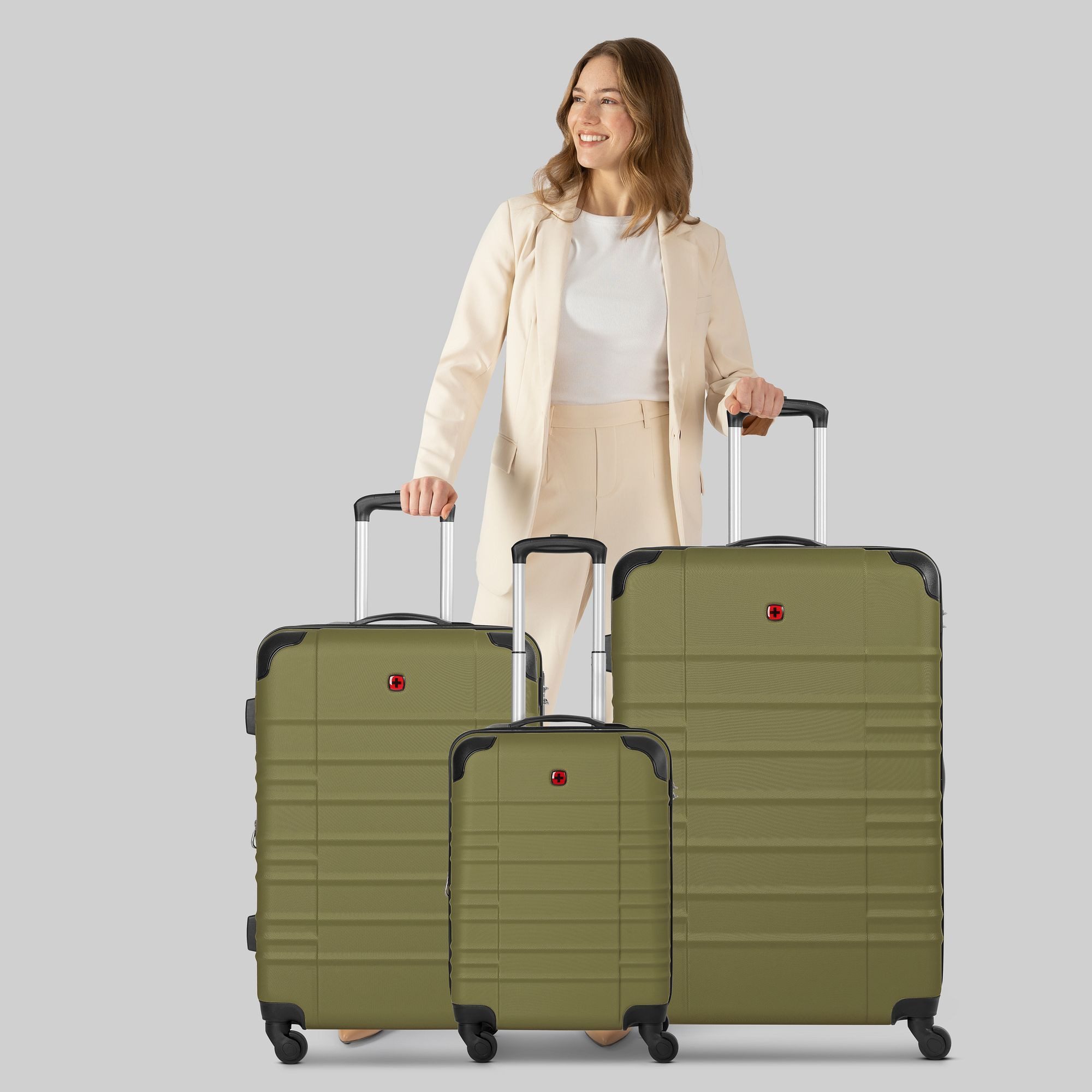 Wenger Trolleyset Amplar Evo, 4 Rollen, (3-teilig, 3 tlg), ABS günstig online kaufen