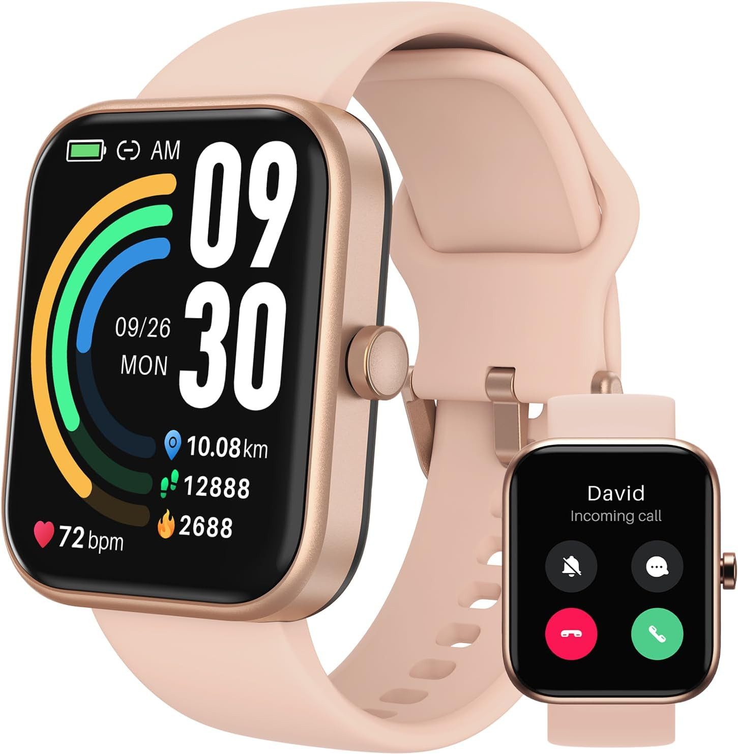 TOZO S3 Smartwatch (4,5 cm, android ios), Smartwatch mit Anruffunktion Gesundheit Sportmodi HD Touchscreen Uhr