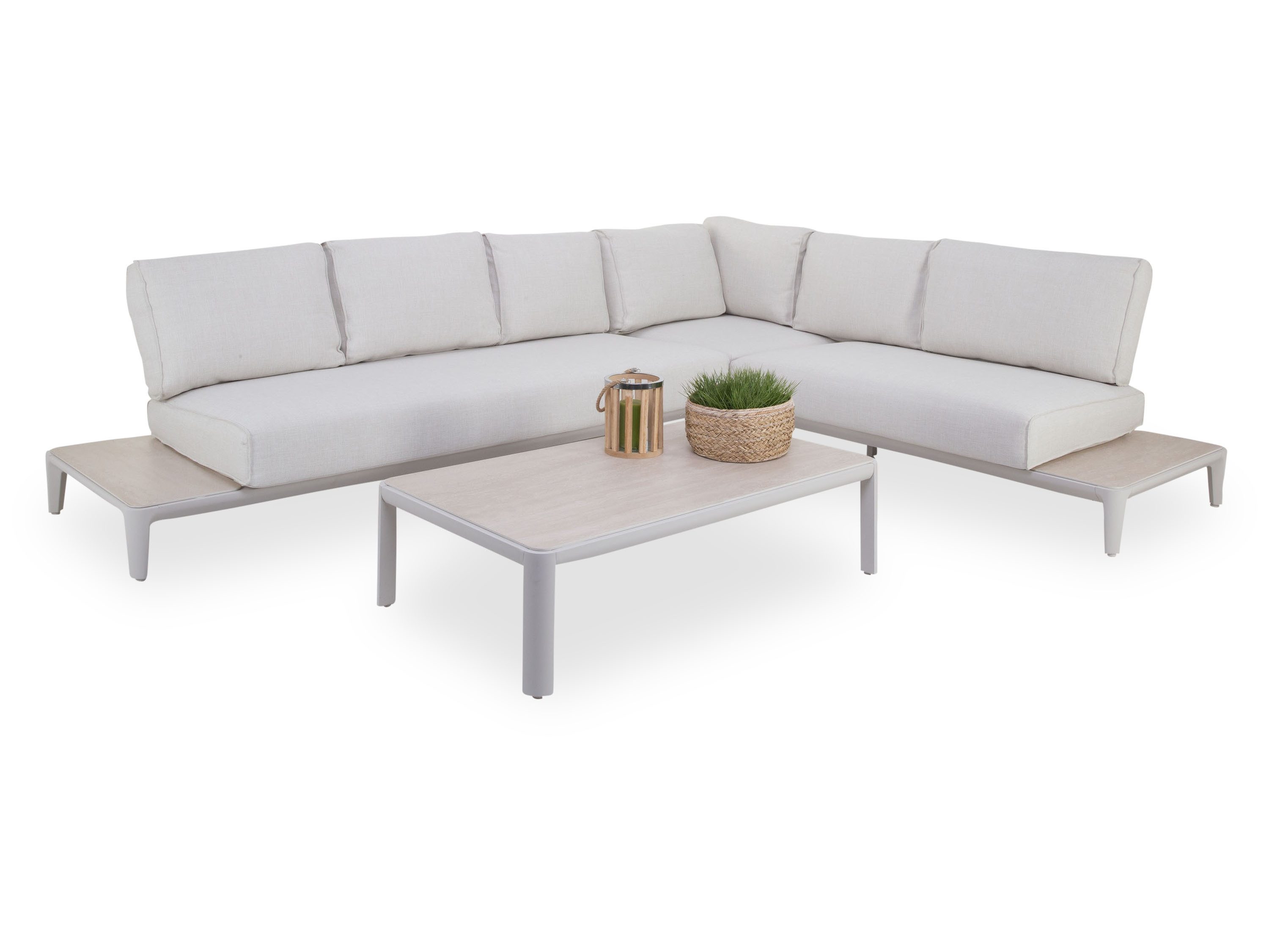 casa NOVA Gartenlounge-Set casa NOVA Lounge-Set ELEGANCE 3-tlg. beige Gartenset Loungemöbel