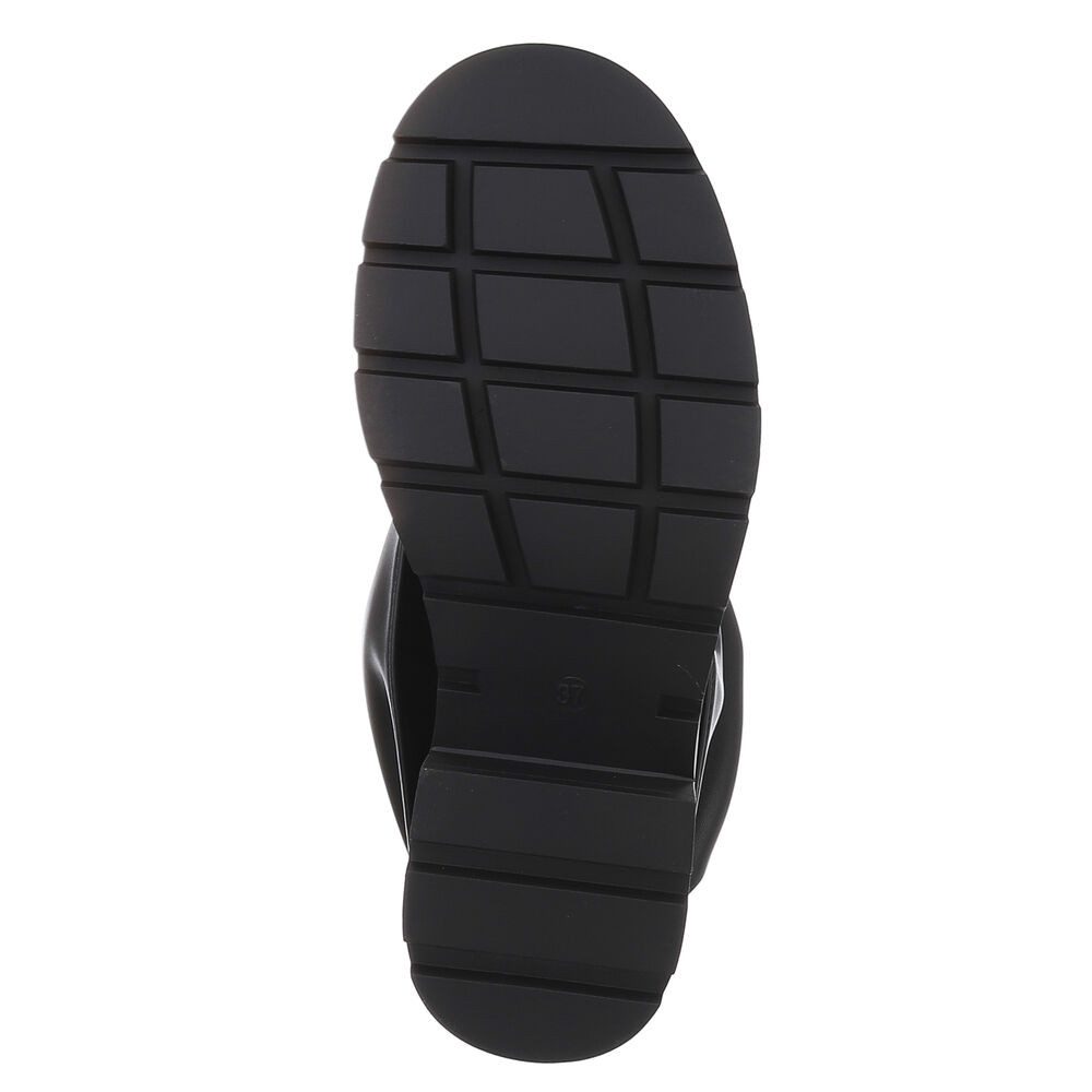 Ital-Design Modische Stiefel mit gerafftem Design für Damen Stiefelette (90457863) Blockabsatz Western- & Bikerboots in Schwarz