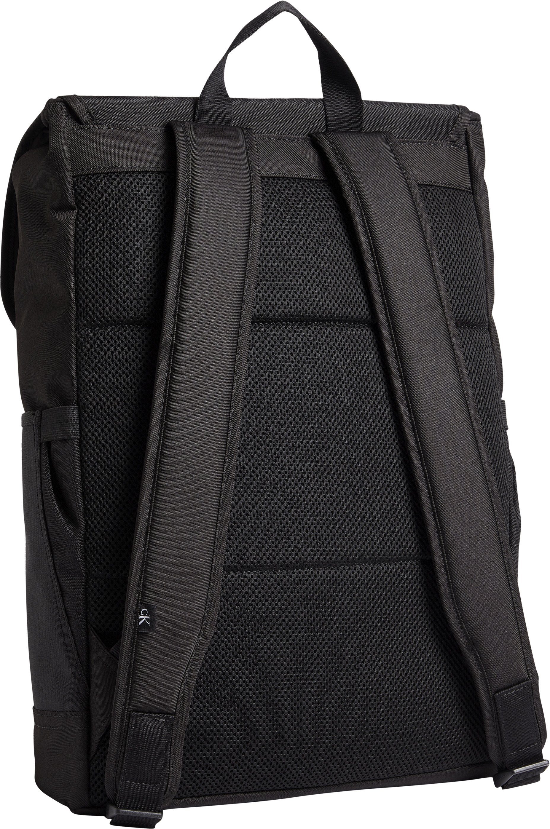 Calvin Klein Jeans Cityrucksack SPORT mit FLAP BP43 Black CB, ESSENTIALS gepolstertem Rücken