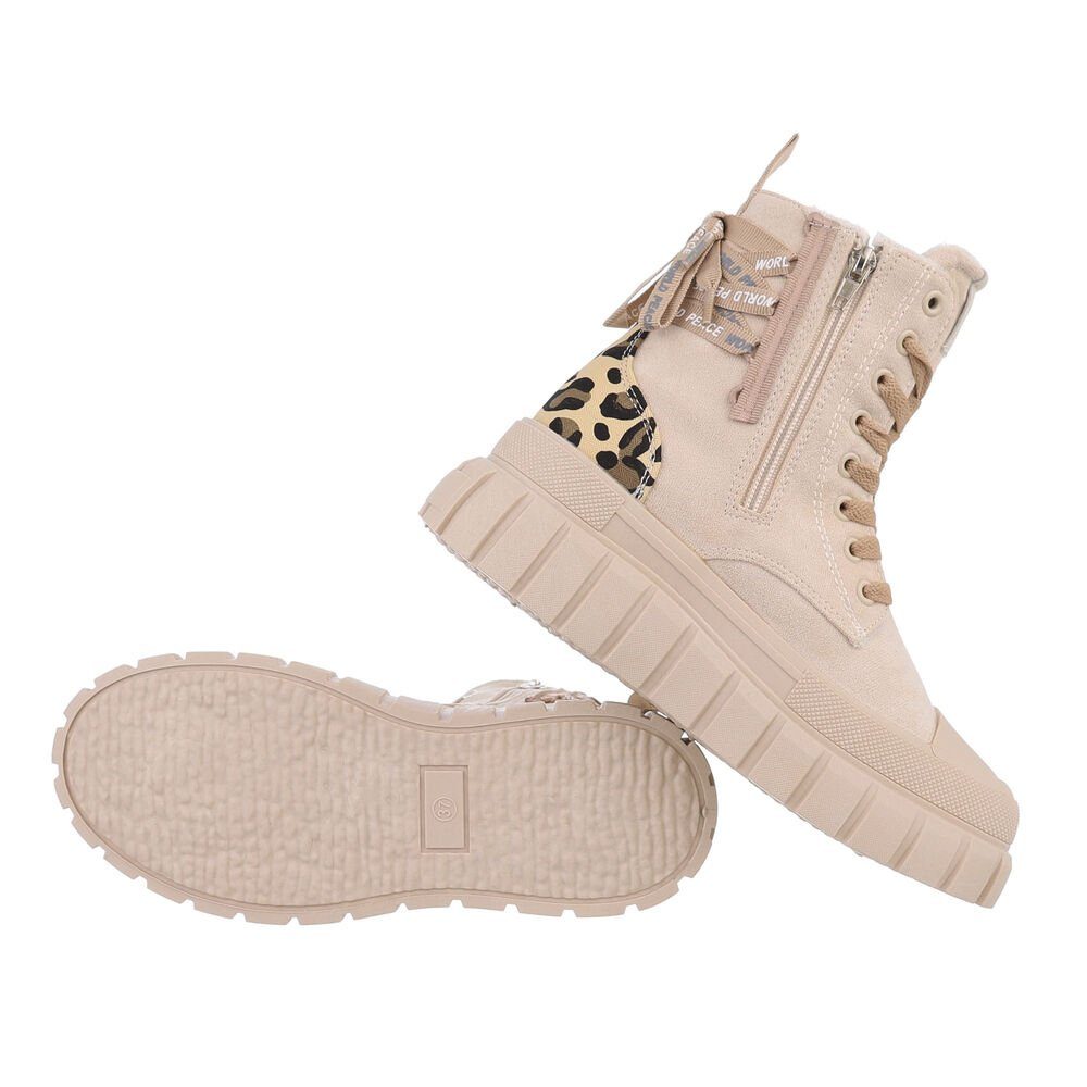 Ital-Design Damen Beige Sneakerboots Freizeit 8-30 High-Top