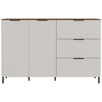 Lomadox Sideboard CHOLET-01, beige mit Nussbaum-Nb. 151/98/40cm