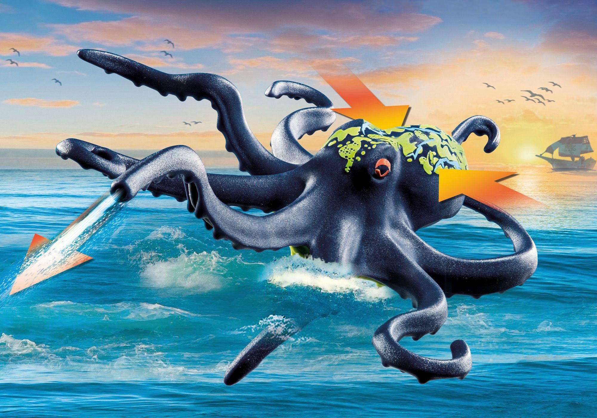 Playmobil® Kampf gegen den Riesenoktopus (71419), Pirates Konstruktions-Spielset, (44 St), Made in Europe – Bild 4 von 5