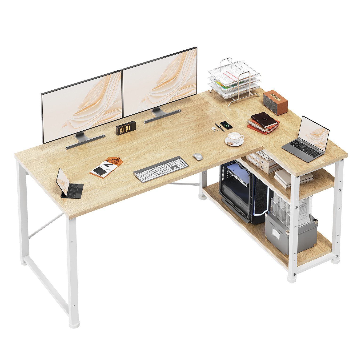 HOMALL Computertisch Eckschreibtisch Reversibel L Förmiger Schreibtisch mit günstig online kaufen