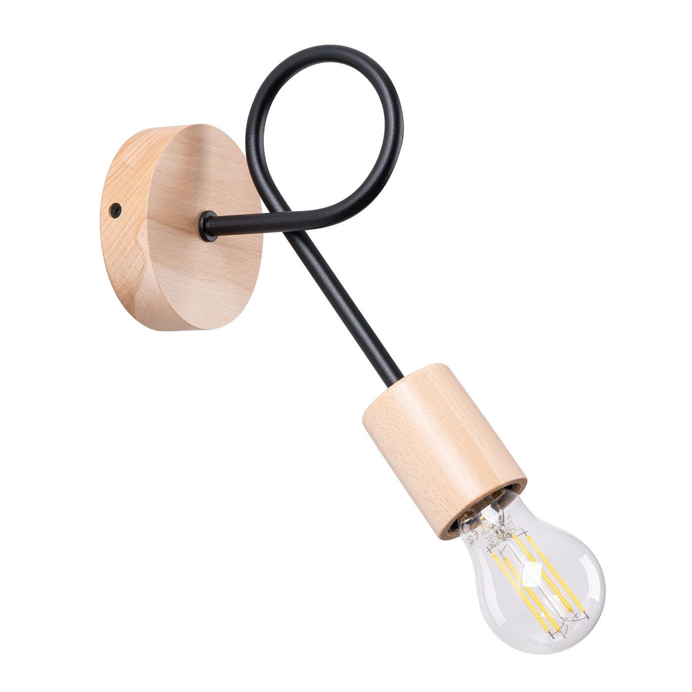 SOLLUX lighting Wandleuchte Wandlampe Ember Schwarz, Nicht enthalten