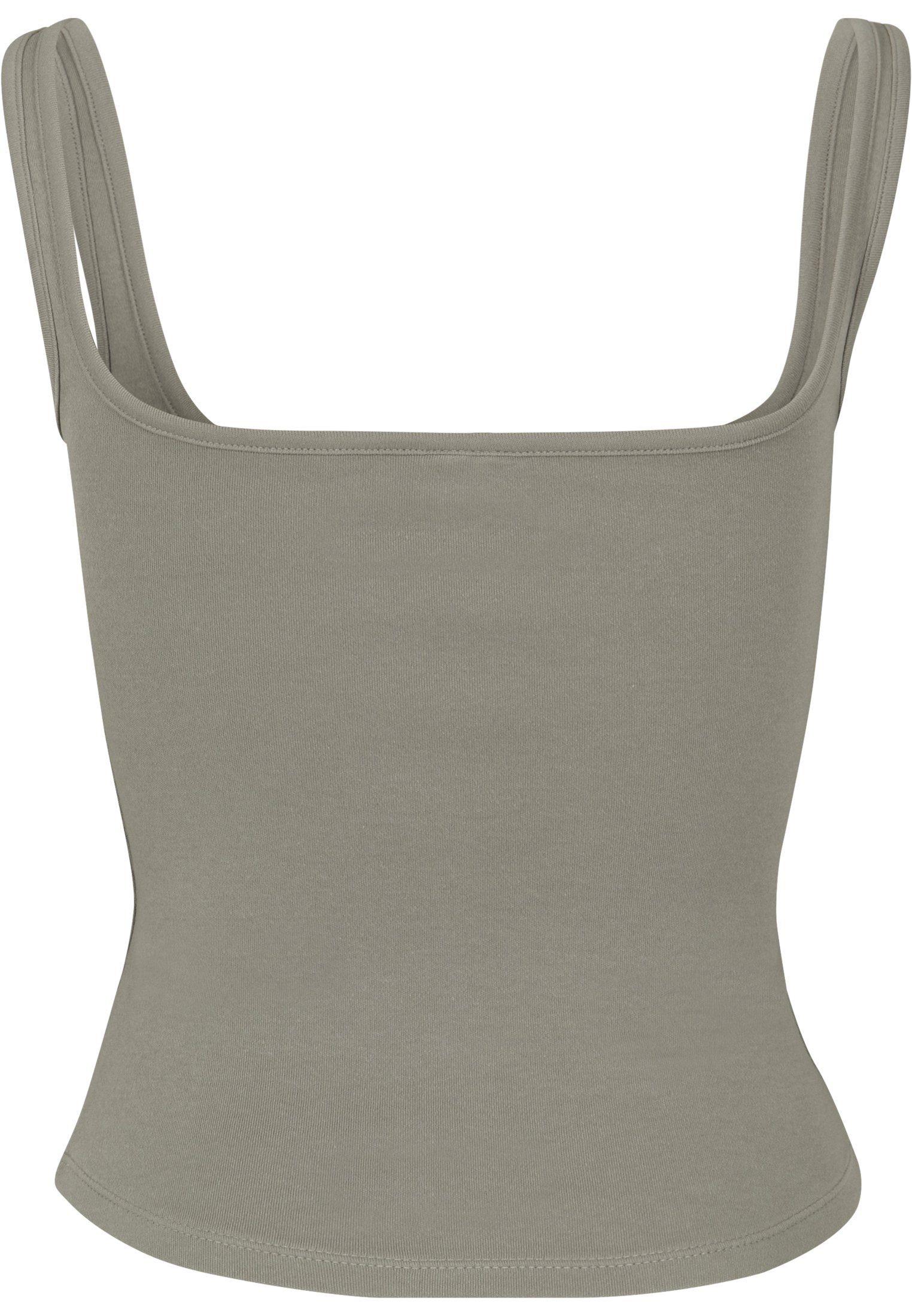 Ladies URBAN T-Shirt Neck Top green/grey Damen (1-tlg) Wide CLASSICS