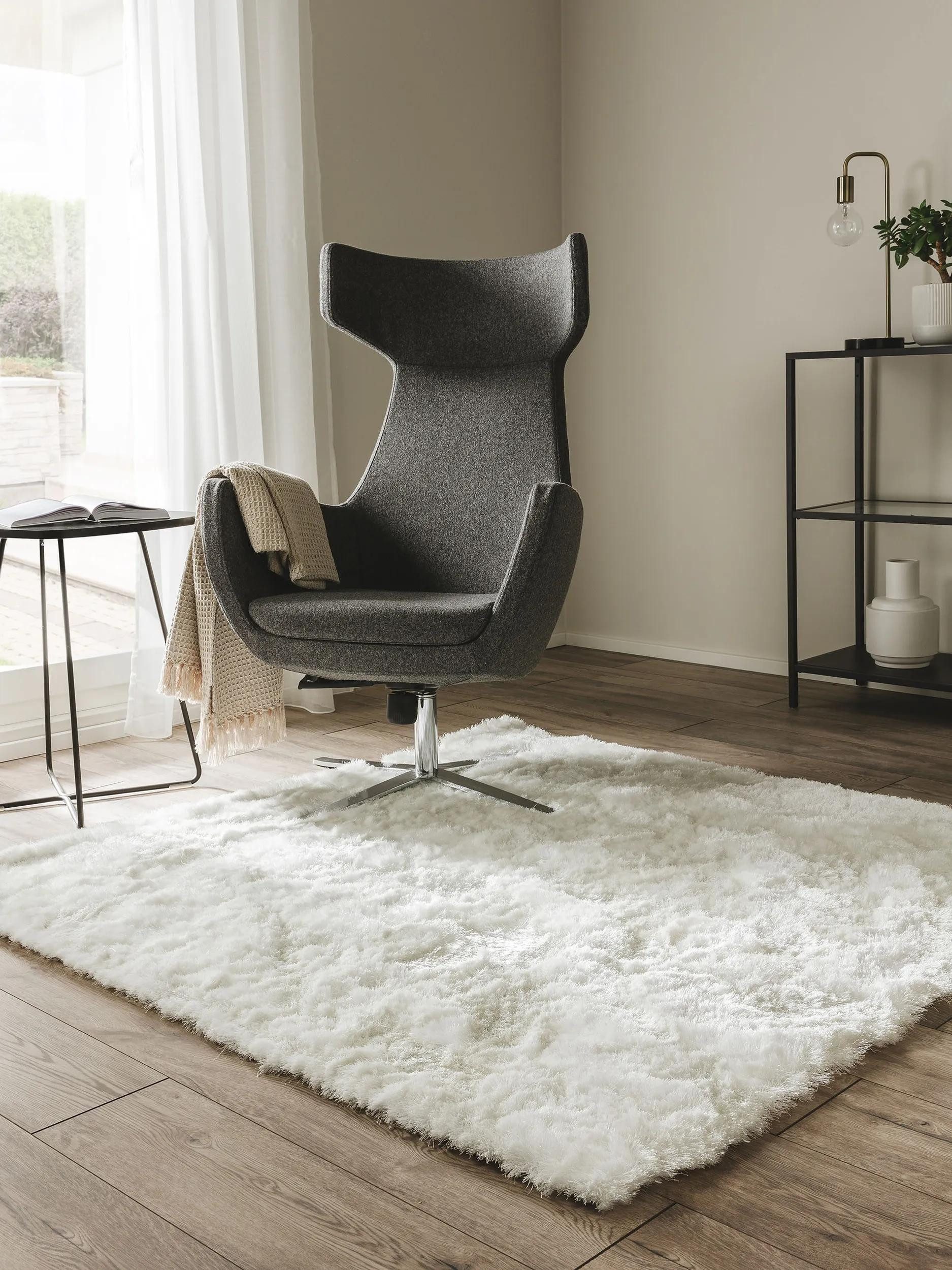 benuta Teppich Whisper, quadratisch, Höhe: 31 mm, Hochflorteppich Wohnzimmer, Schlafzimmer, Esszimmer, Flur, Weich