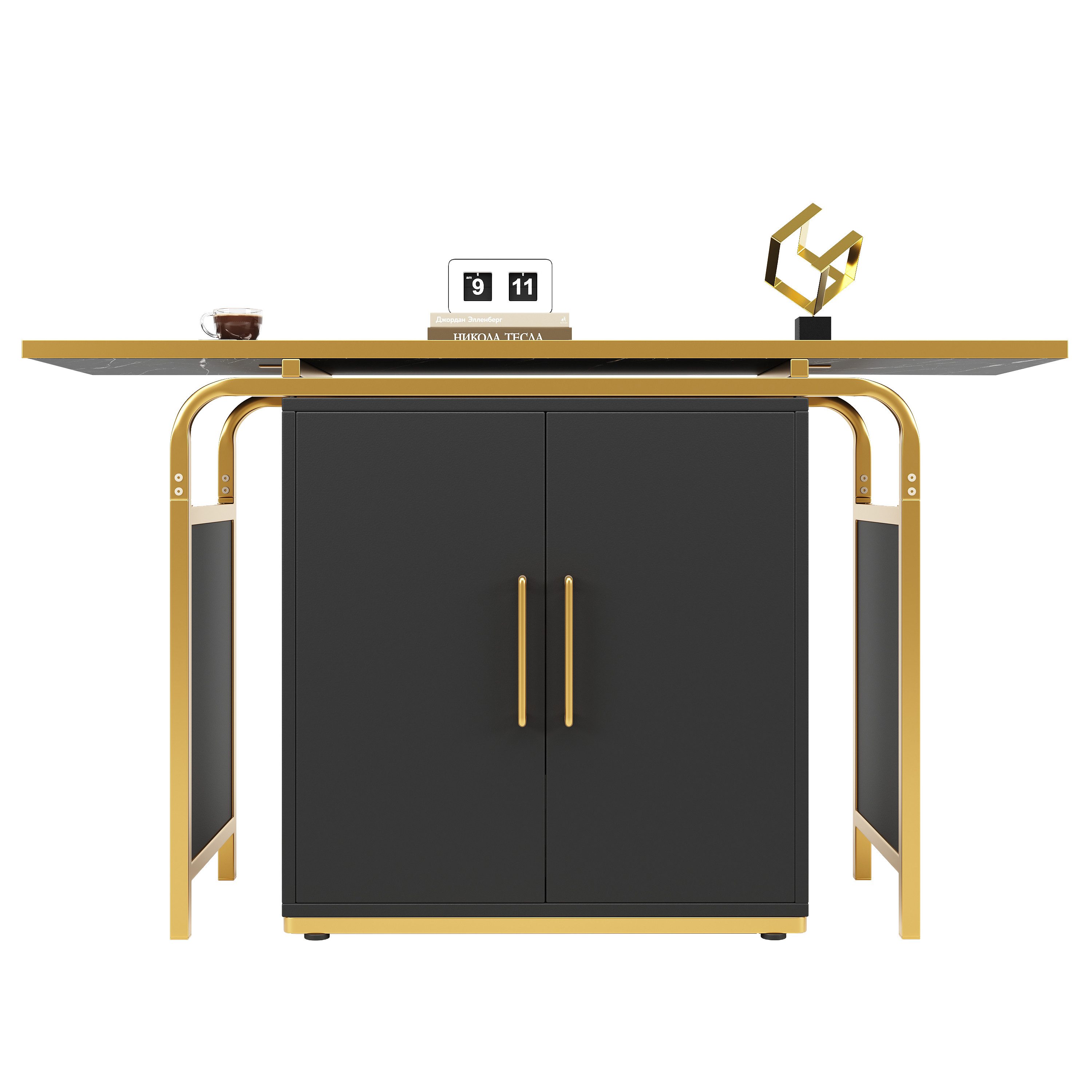 MODFU Esstisch mit goldenen Griffen (Küchentisch günstig online kaufen