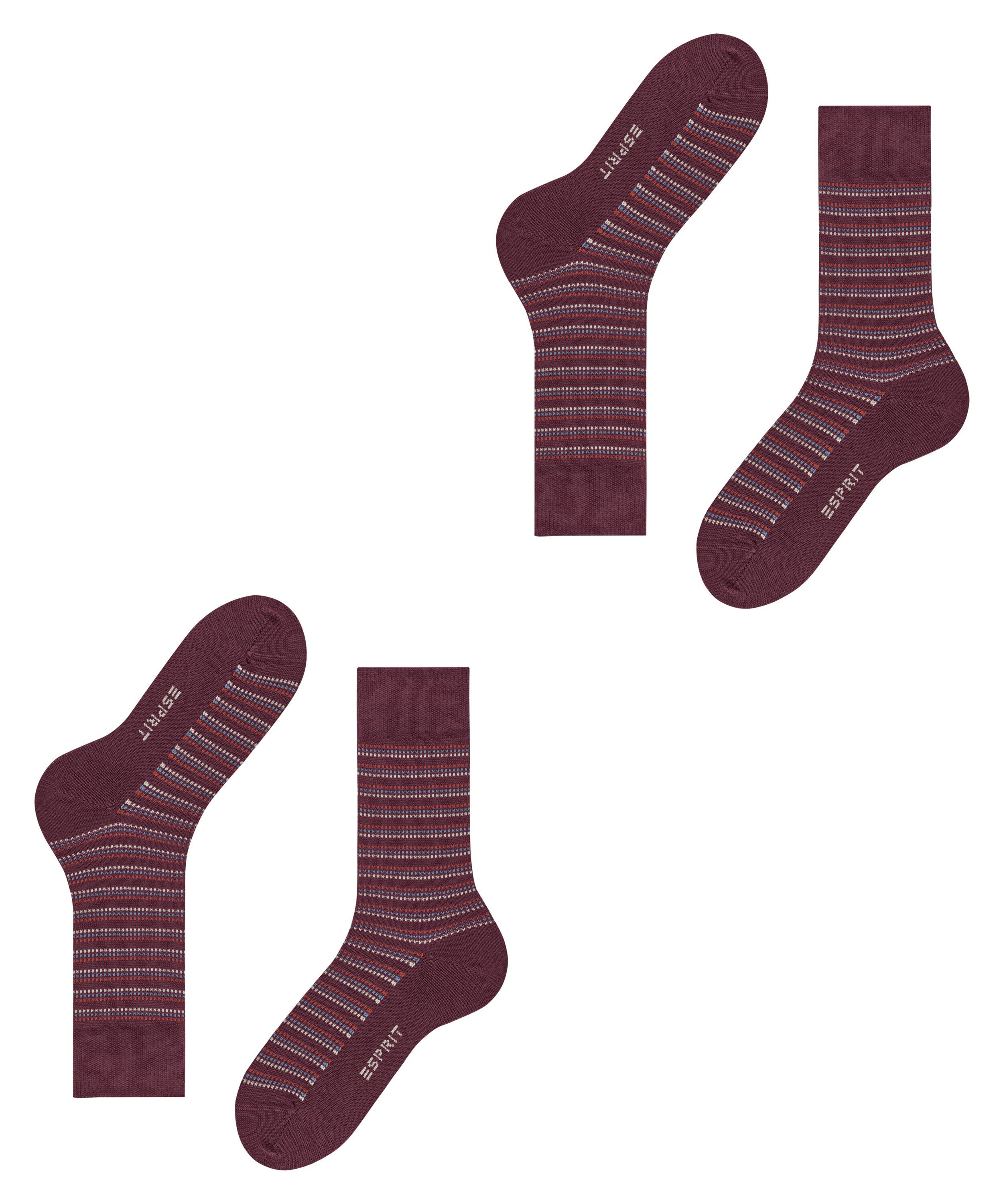 Esprit Socken Esprit Piqué Stripe 2-Pack Herren (2-Paar) – Bild 5 von 5