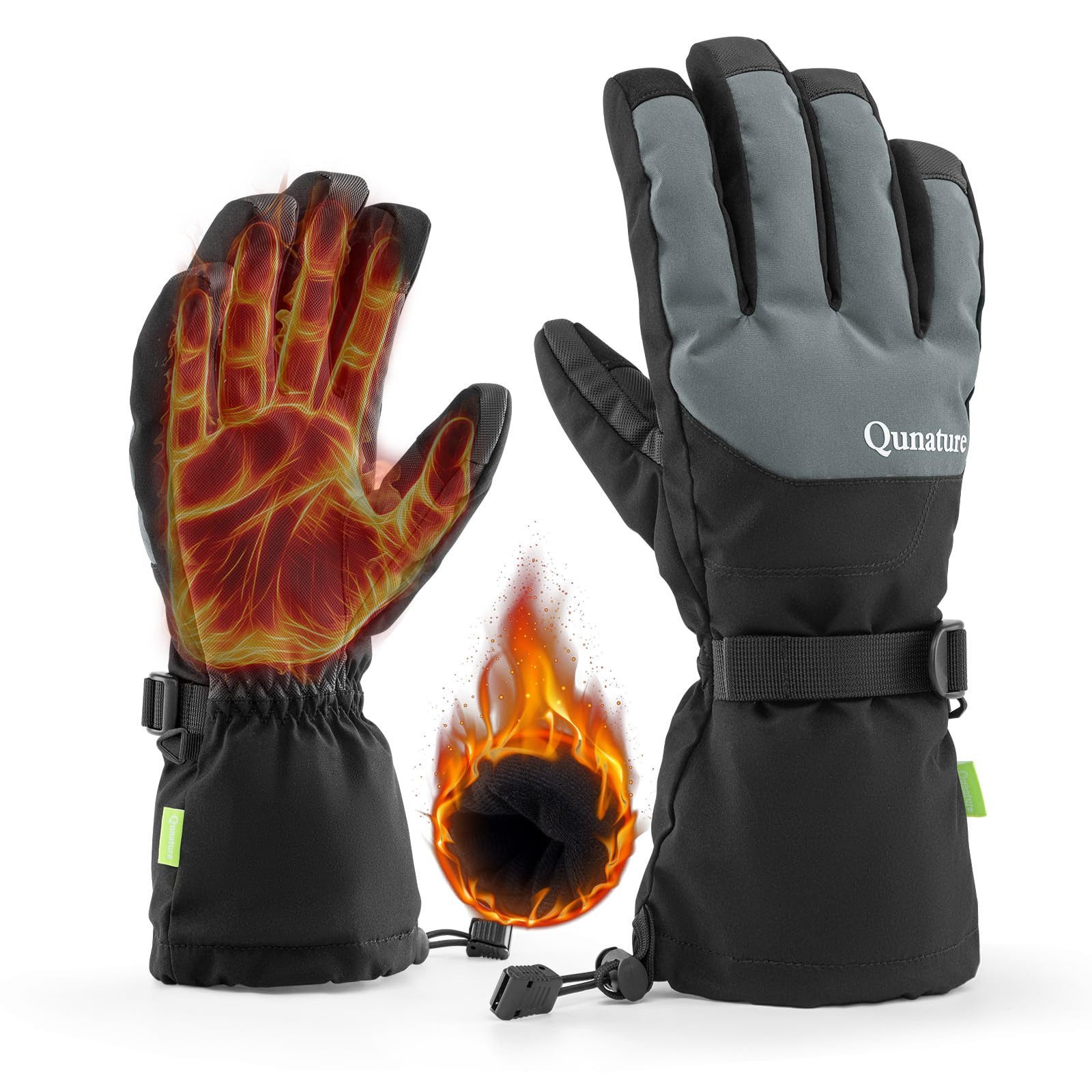 ROCKBROS Skihandschuhe Winterhandschuhe wasserdichte Winddichte Touchscreen für Winter-Sports Tragbar & verstellbare Ärmelbündchen