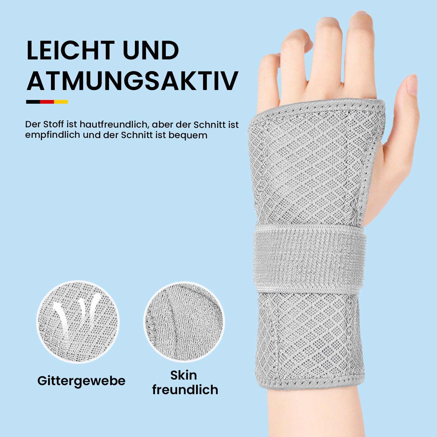 MAGICSHE Handgelenkschutz Daumenbandage Handgelenk-Stabilisator-Schiene Schwarz