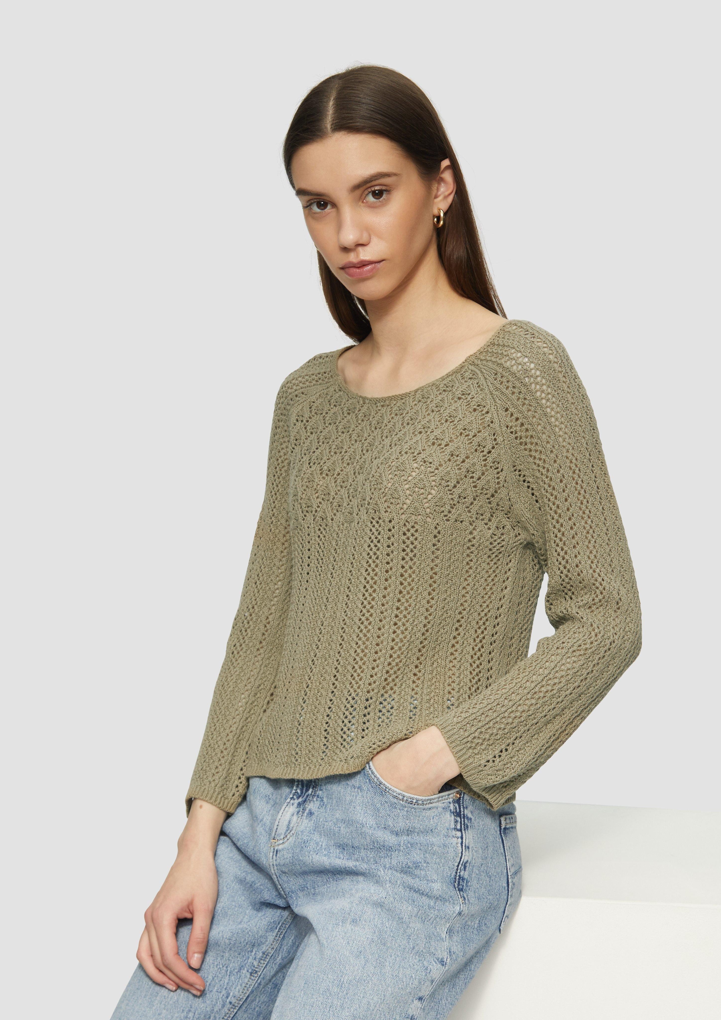 Strickpullover Pullover in Häkeloptik