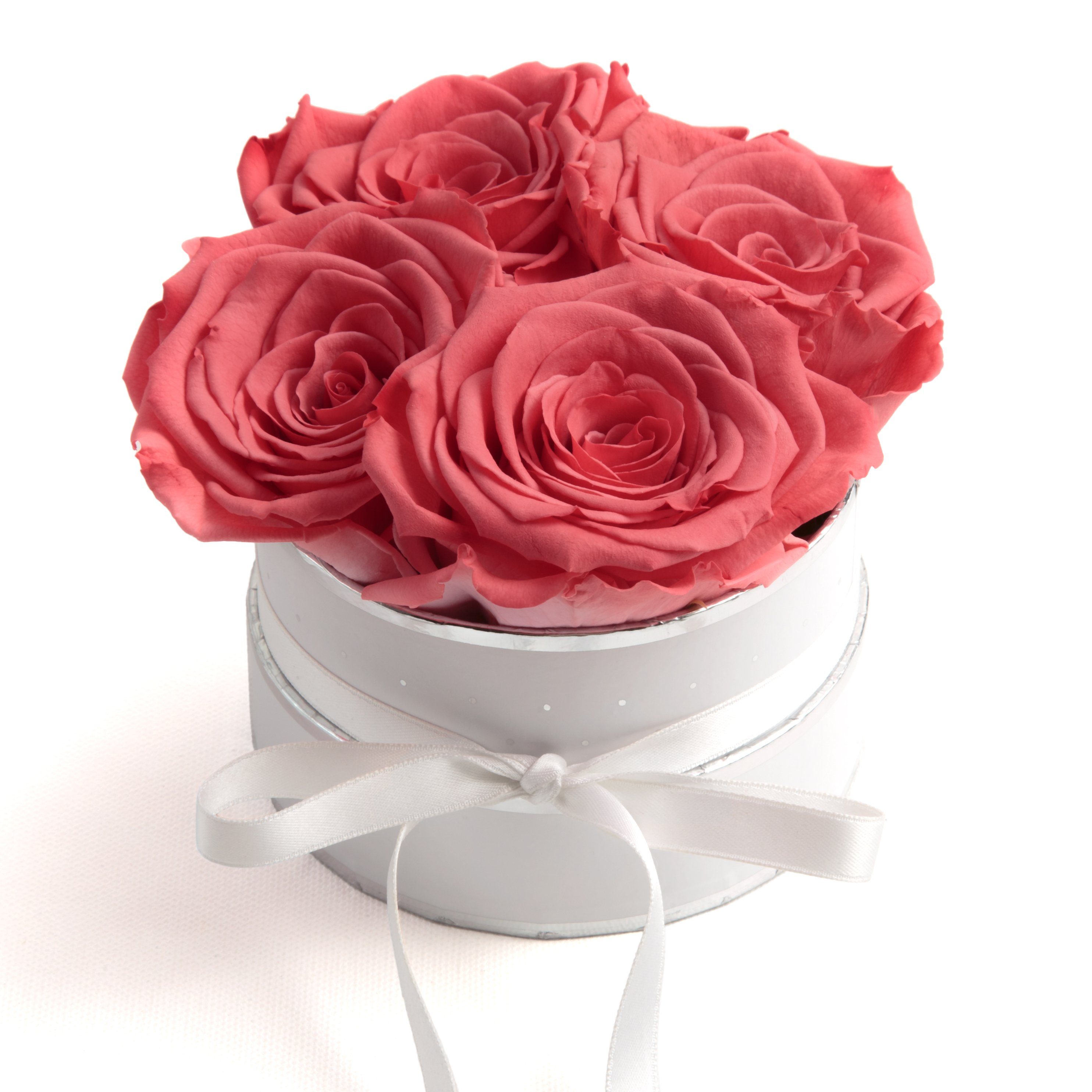 Kunstblume Infinity Rosenbox weiß rund 4 günstig online kaufen