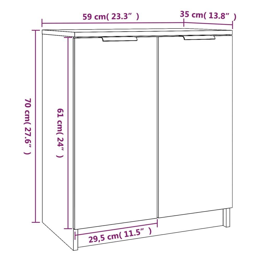 cm Räuchereiche vidaXL Schuhschrank Holzwerkstoff, Schuhregal 59x35x70 1-tlg.