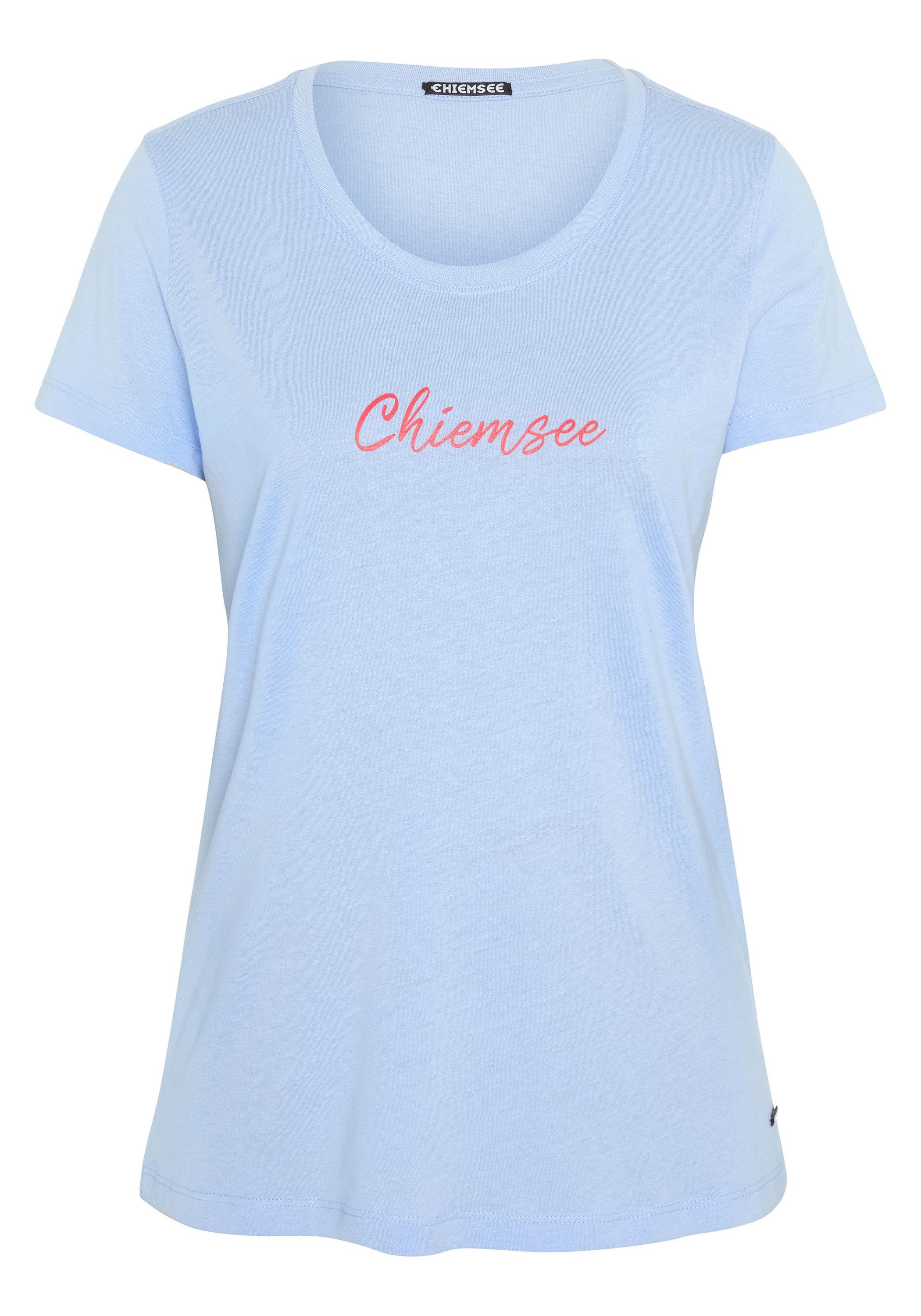 Chiemsee Print-Shirt T-Shirt im Label-Look 1 16-3922 Brunnera Blue