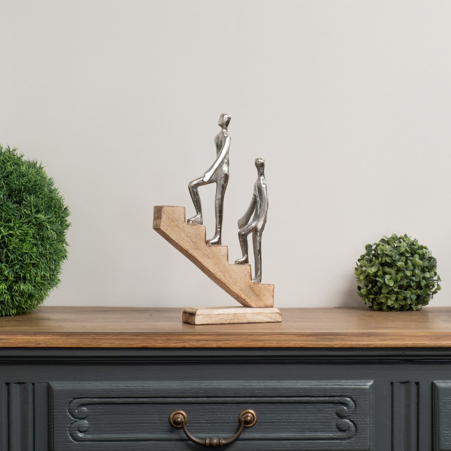 Moritz Skulptur Dekofigur Aufstieg mit 2 Personen aus Aluminium & Holz, Hol günstig online kaufen