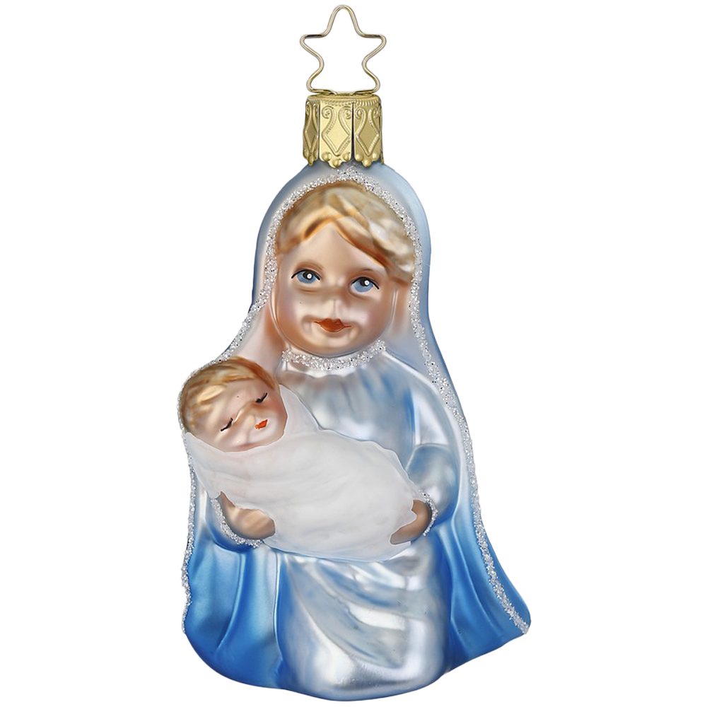 INGE-GLAS® Christbaumschmuck Maria und Jesus 9,5cm (1-tlg), mundgeblasen, handbemalt