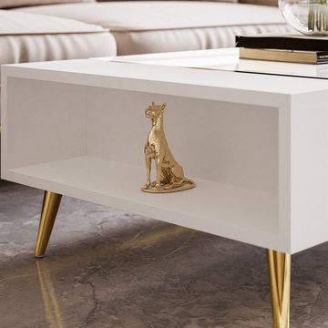 yourhouse24 Couchtisch ONYX auf goldenen Beinen Hochglanz