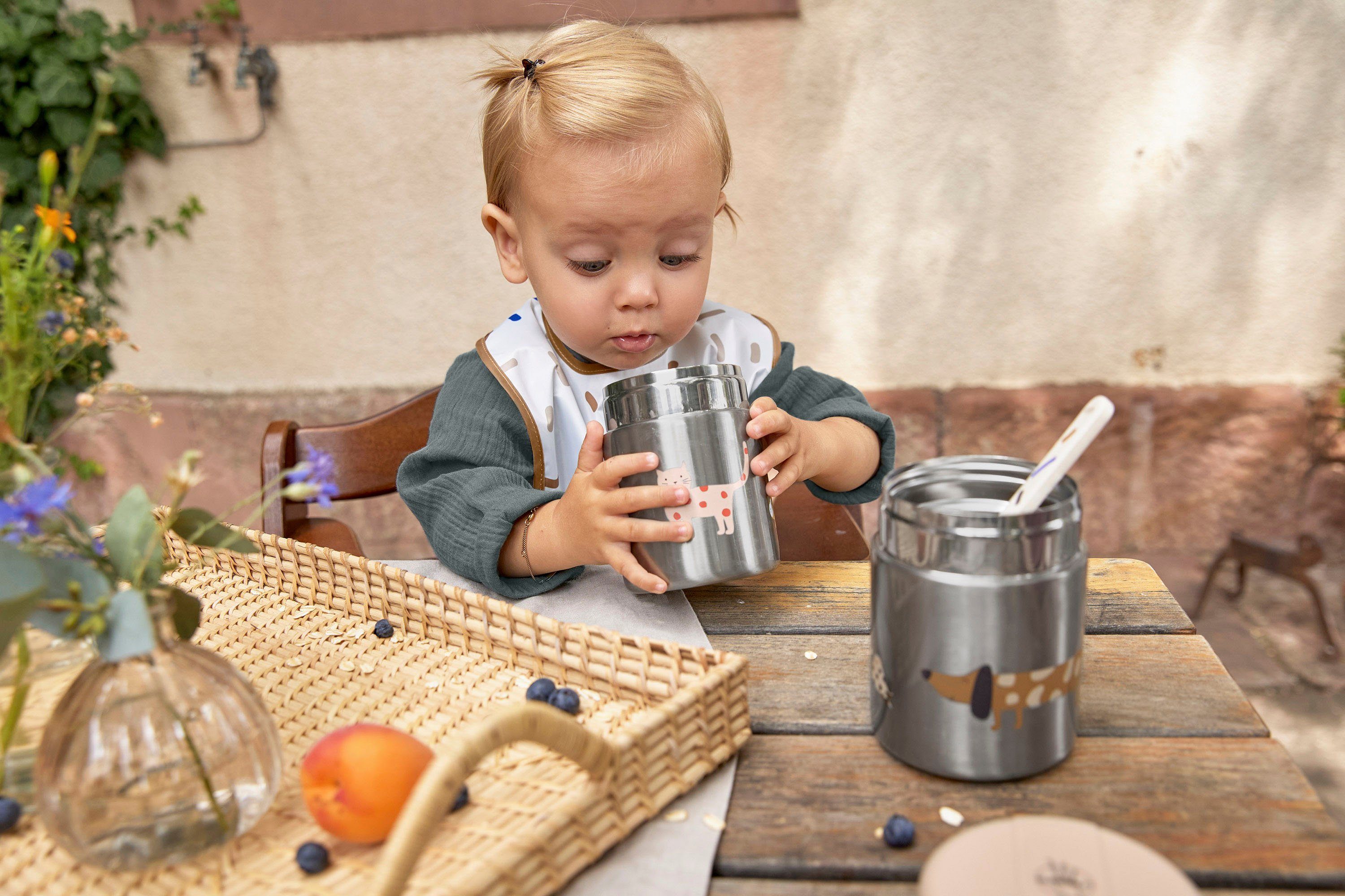 LÄSSIG Thermobehälter Little Mateys, royal blue, Edelstahl, Silikon, (1-tlg)