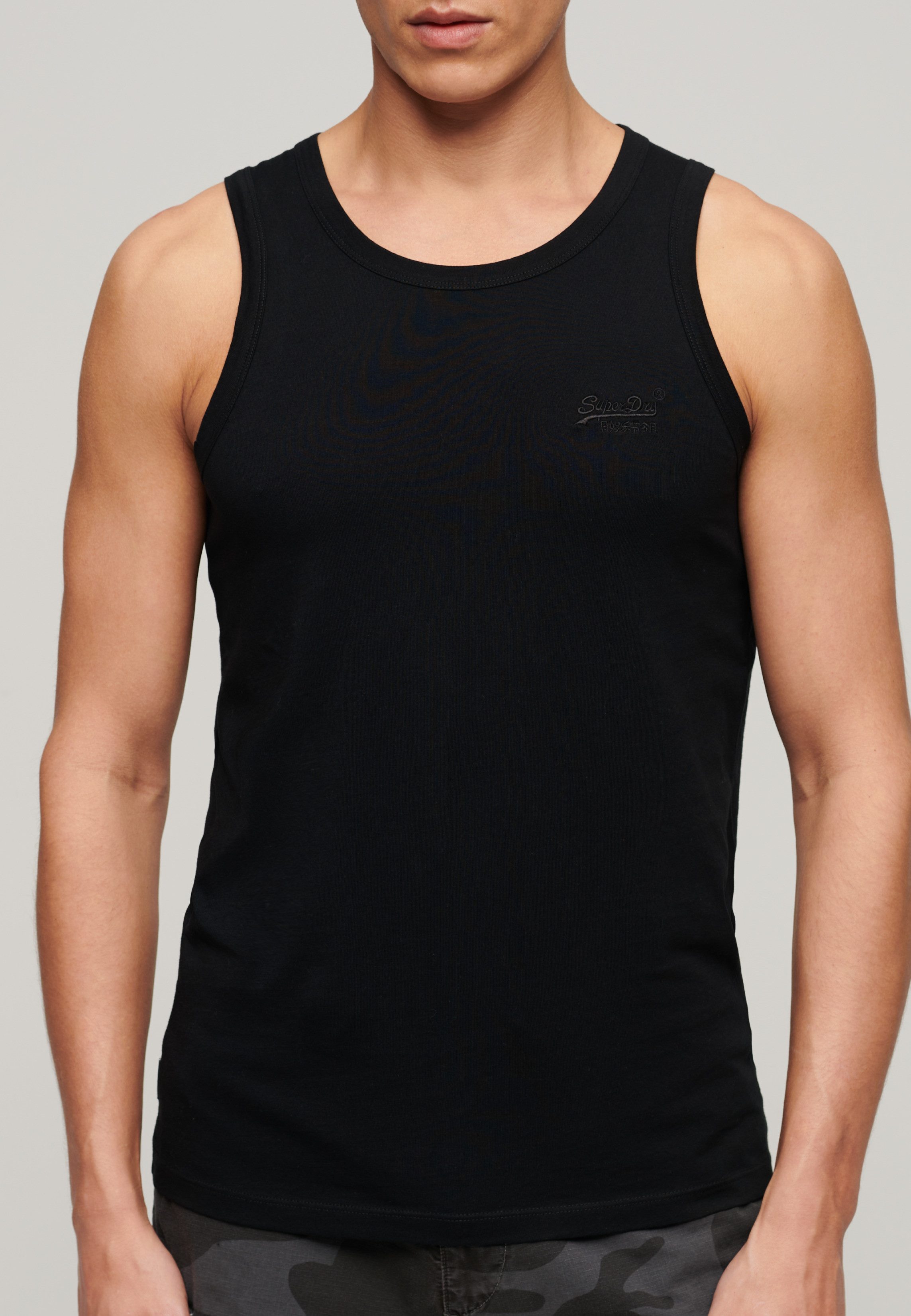 Superdry Herren Essential Logo Top mit Schmaler Passform Black - Größe: Xxl