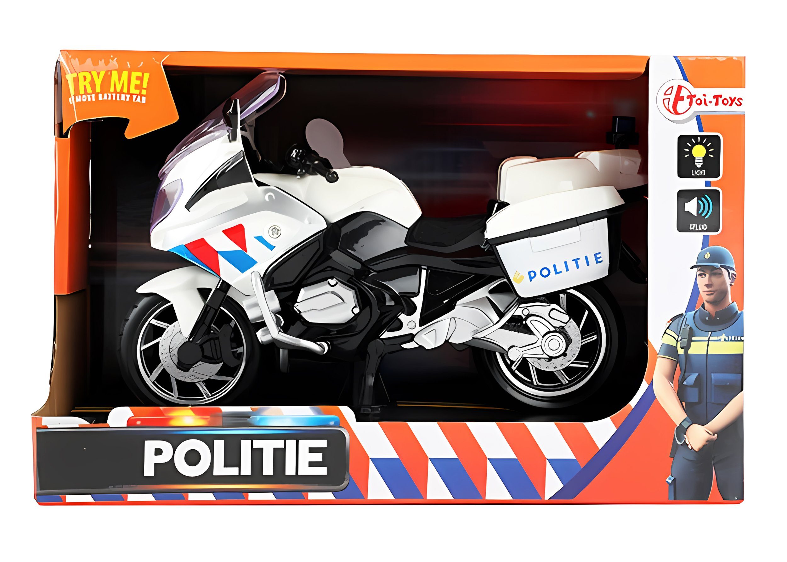 Toi-Toys Spielzeug-Motorrad POLIZEI MOTORRAD Niederländisch mit Licht und Sound 13, Maßstab 1:20 Polizeimotorrad Modell Spielzeug Geschenk Kinder