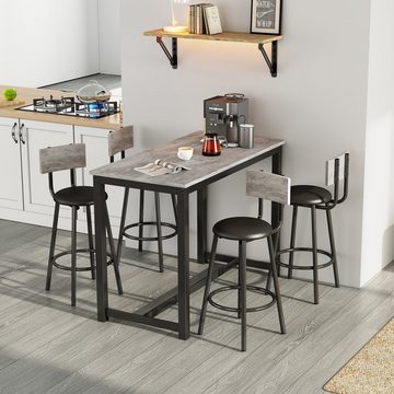 Flieks Essgruppe, (Set, 5-tlg), Esstisch mit 4 Stühlen Set Küchetisch Esszimmerstuhl, Metallbeine