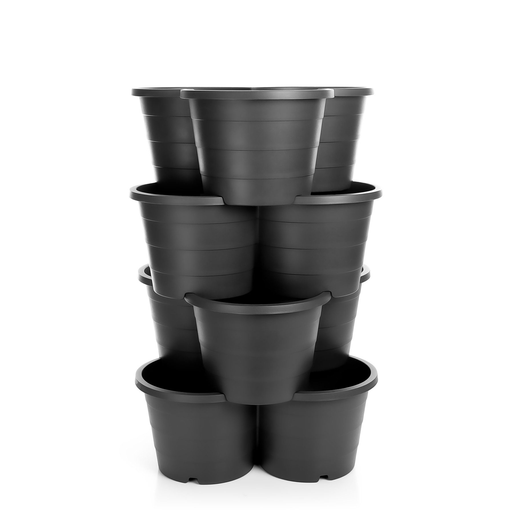 BigDean Pflanzkübel 4er Set Pflanzturm ideal für Erdbeeren, Kartoffeln & Kräuter (Set, 1 St., 4 Töpfe), Ideal für Kartoffeln, Kräuter, Erdbeeren und mehr