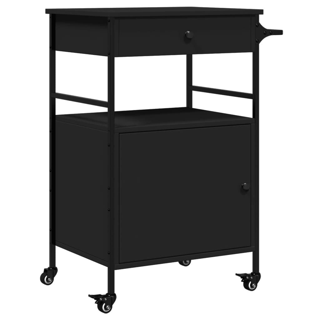 vidaXL Küchenwagen Küchenwagen Schwarz 56x43x89,5 cm günstig online kaufen