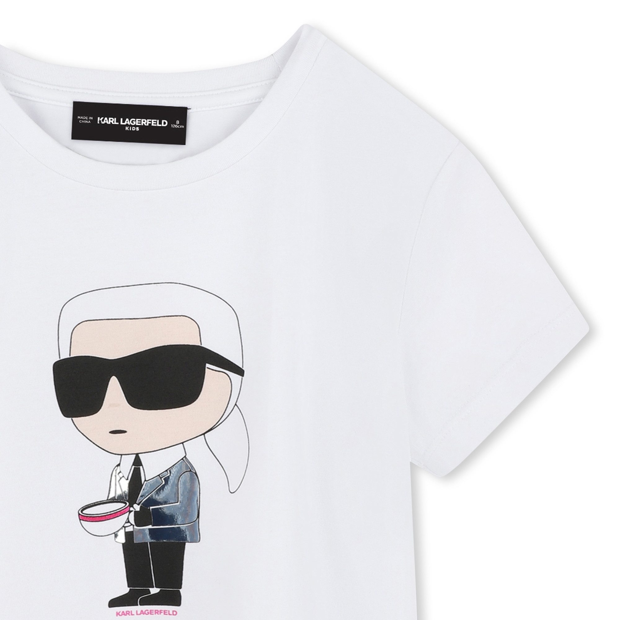 KARL LAGERFELD Print-Shirt KARL LAGERFELD Kids IKON T-Shirt weiß