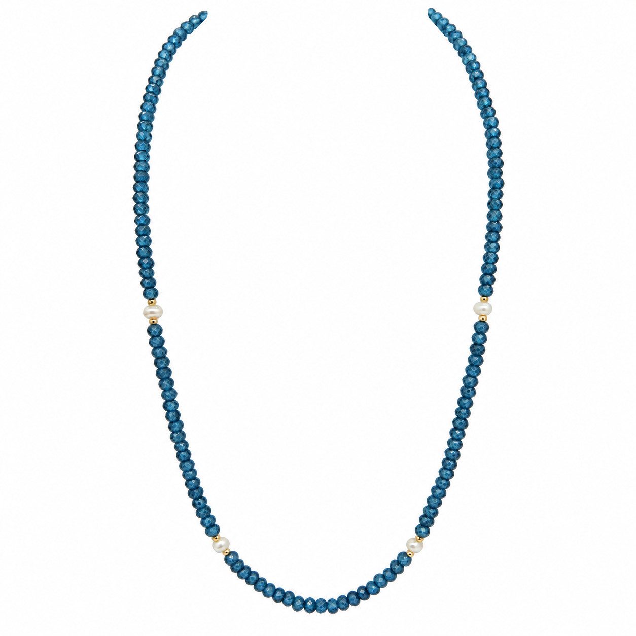 Sogni d'oro Collier "London Blue" mit Blautopas, Gelbgold 585