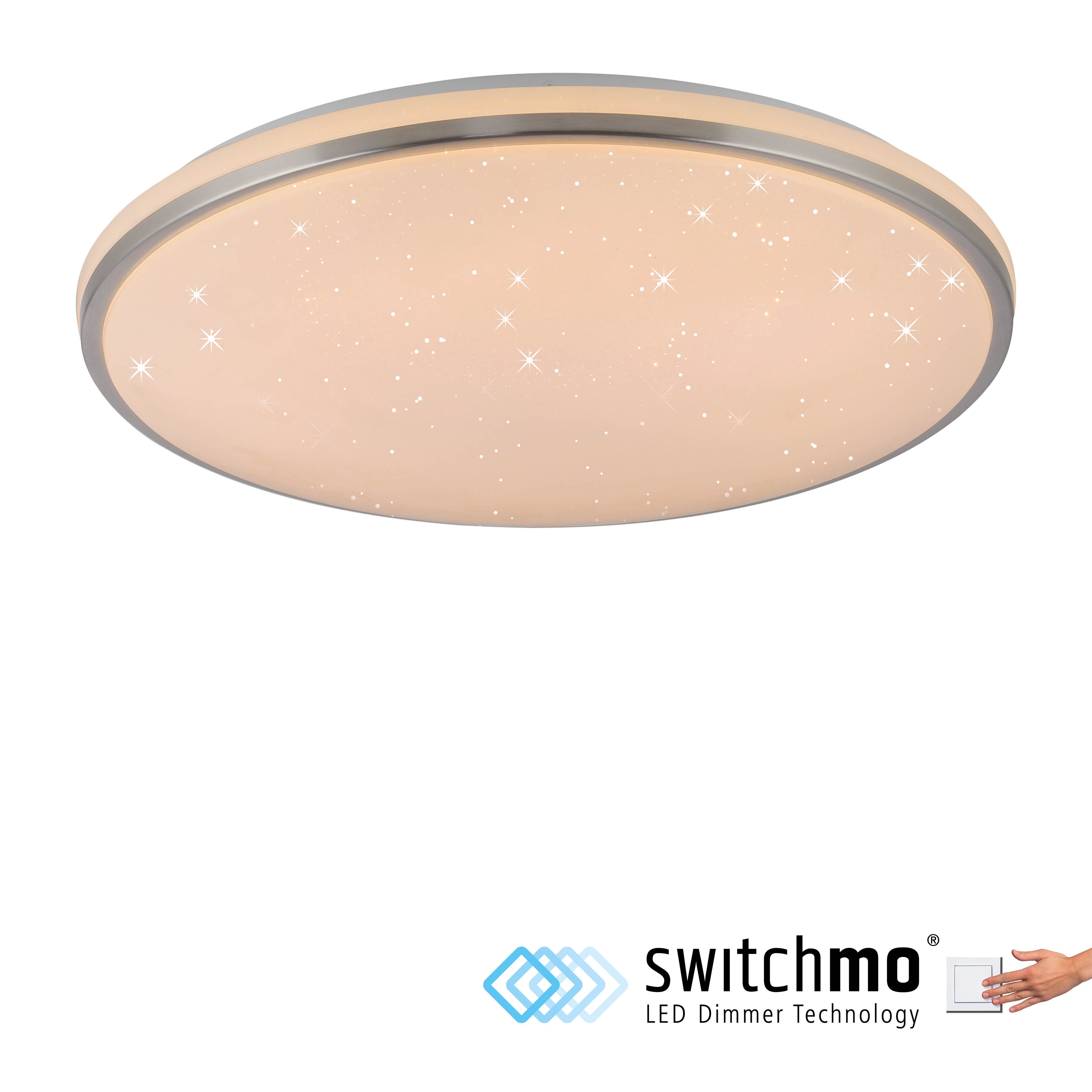 JUST LIGHT LED Deckenleuchte KYLE, Memory, nach Trennung vom Netz, LED fest integriert, Warmweiß, 3-Stufen Dimmer (100%-50%-10) Starrysky, Memoryfunktion