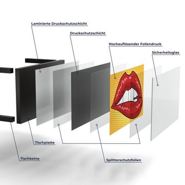 DEQORI Couchtisch 'Auf Lippe beißen', Glas Beistelltisch Glastisch modern