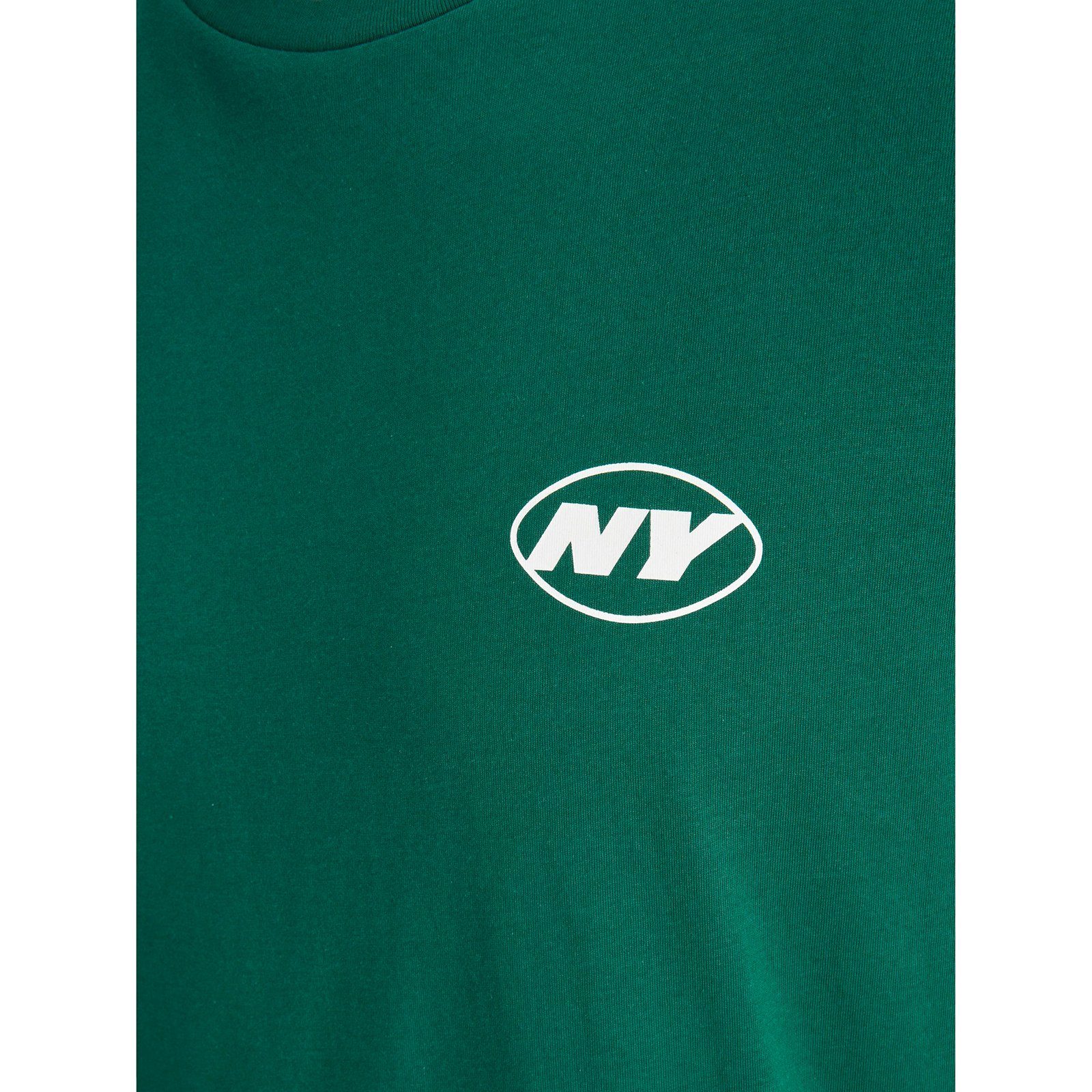 Jets & Rückenprint Jack&Jones Rundhalsshirt New Größen T-Shirt Jack grün York Große Jones