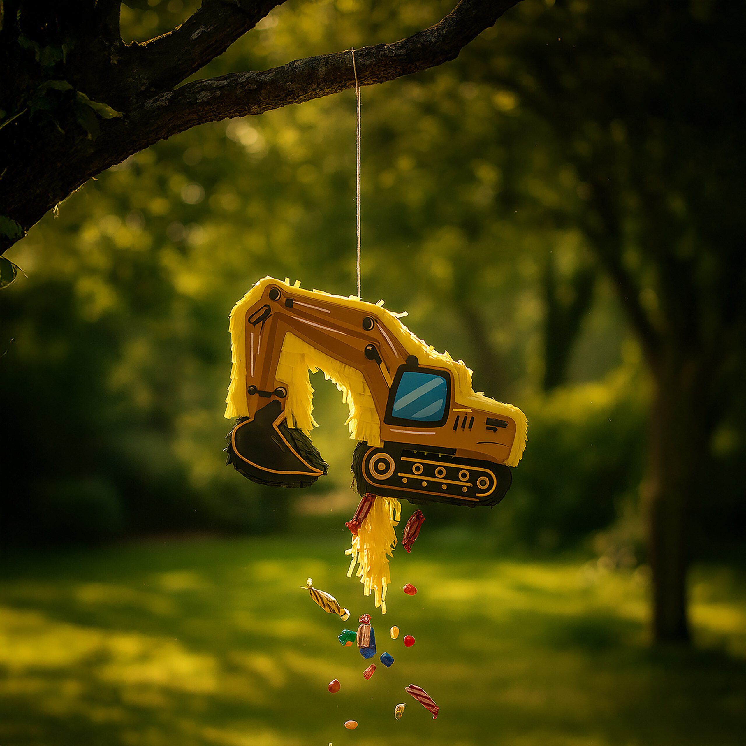 relaxdays Pinata Set Baustelle mit Stab & Maske, A