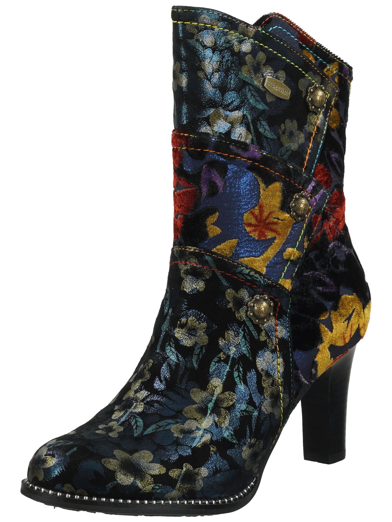 LAURA VITA Stiefelette Leder/Textil High-Heel-Stiefelette