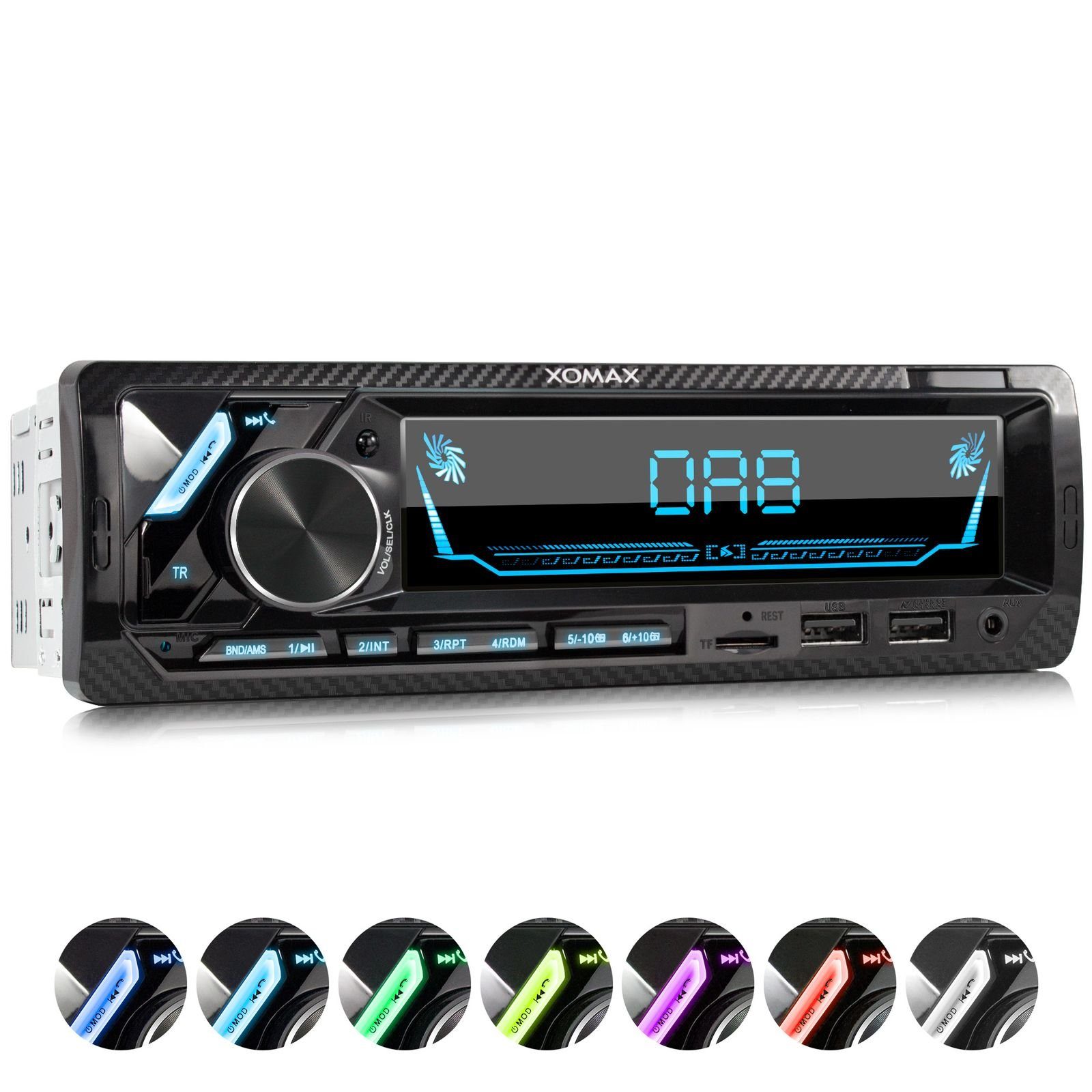 XOMAX XM-R266 Autoradio mit Bluetooth Freisprecheinrichtung, 2.USB mit  Ladefunktion, SD, AUX IN, 1 DIN
