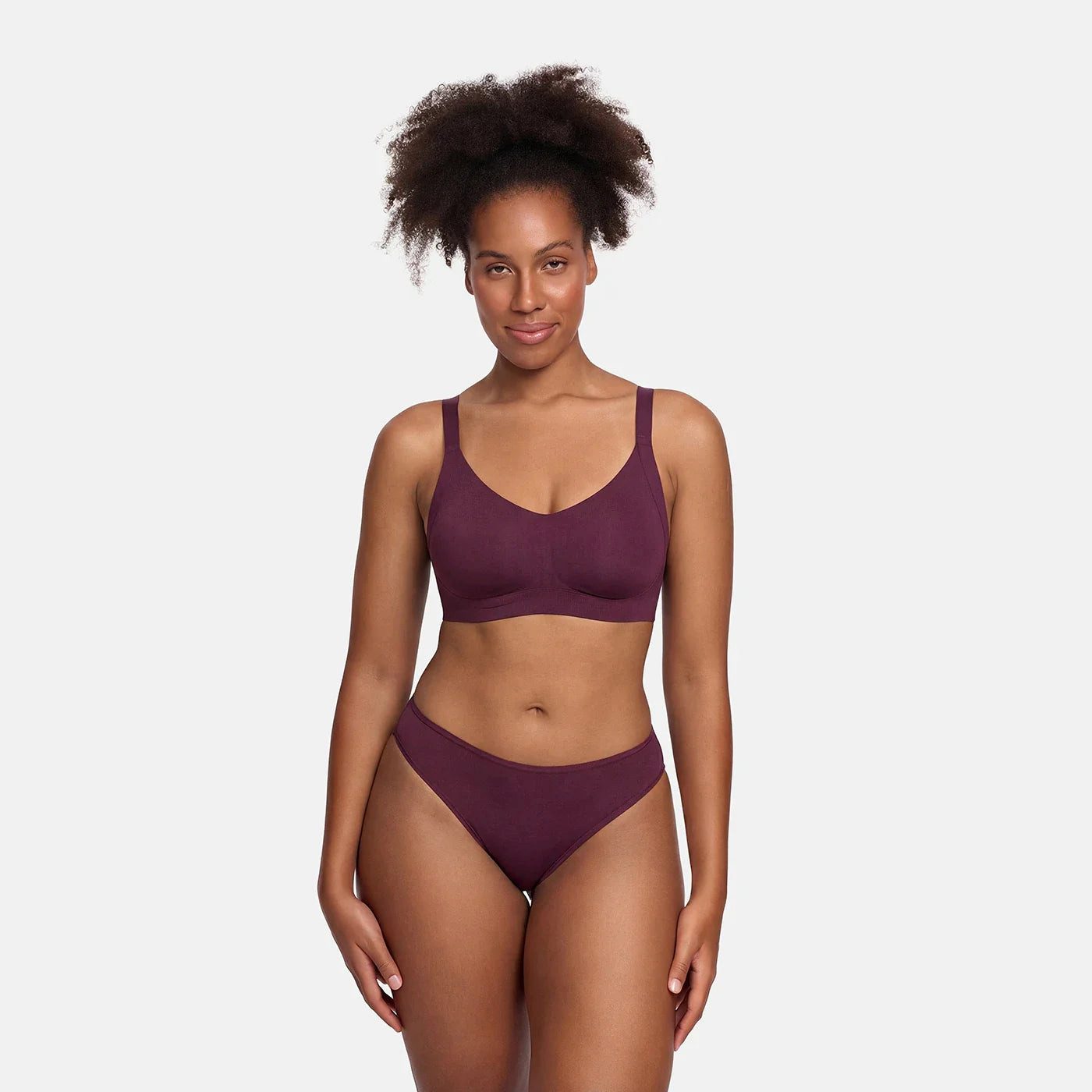 cfab (creamy fabrics) Tanga Tanga, 3er Pack-Burgundy-3XL