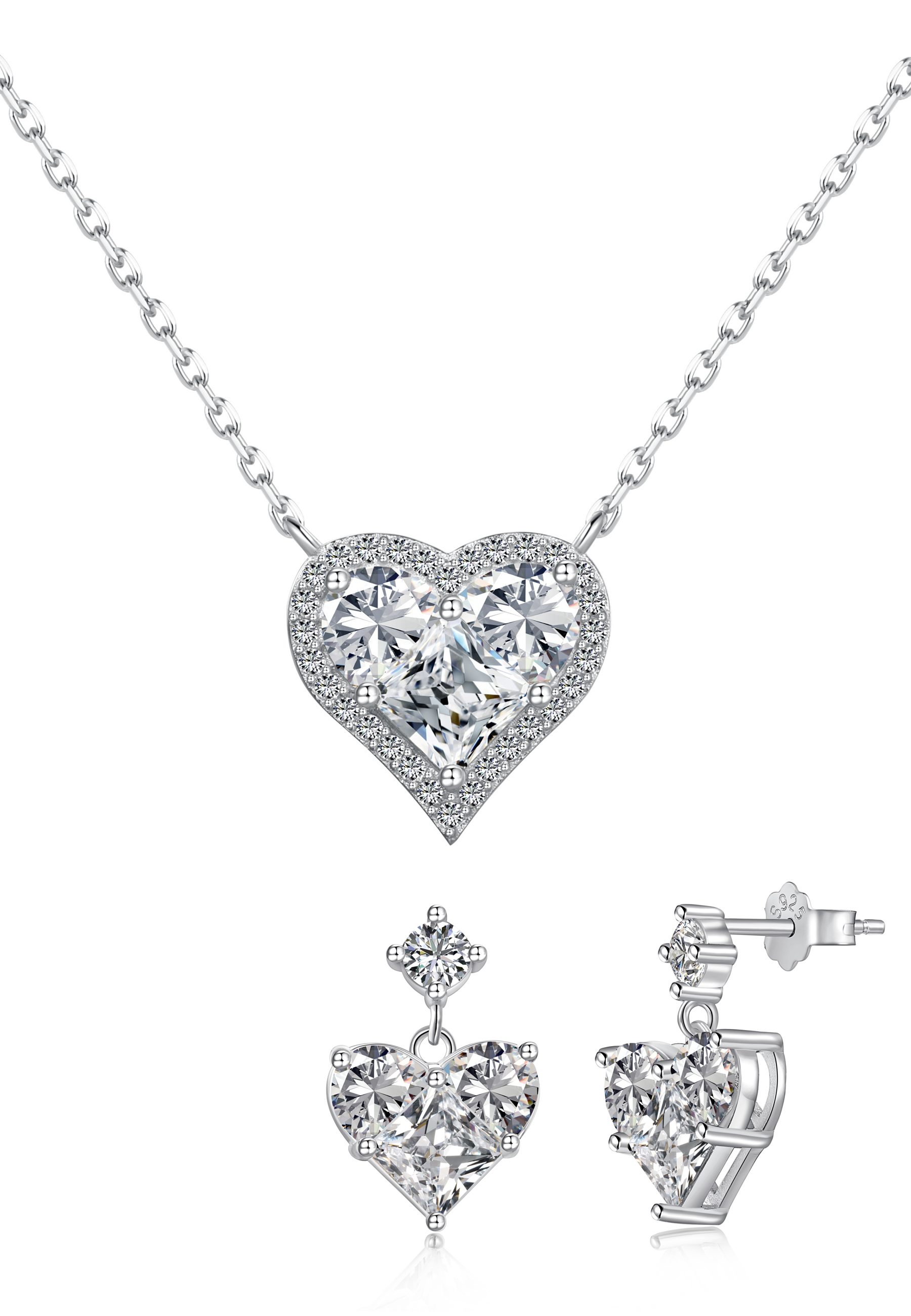 BRELLATO Schmuckset Herz-Anhänger Halskette Ohrstecker, Geschenk-Idee günstig online kaufen
